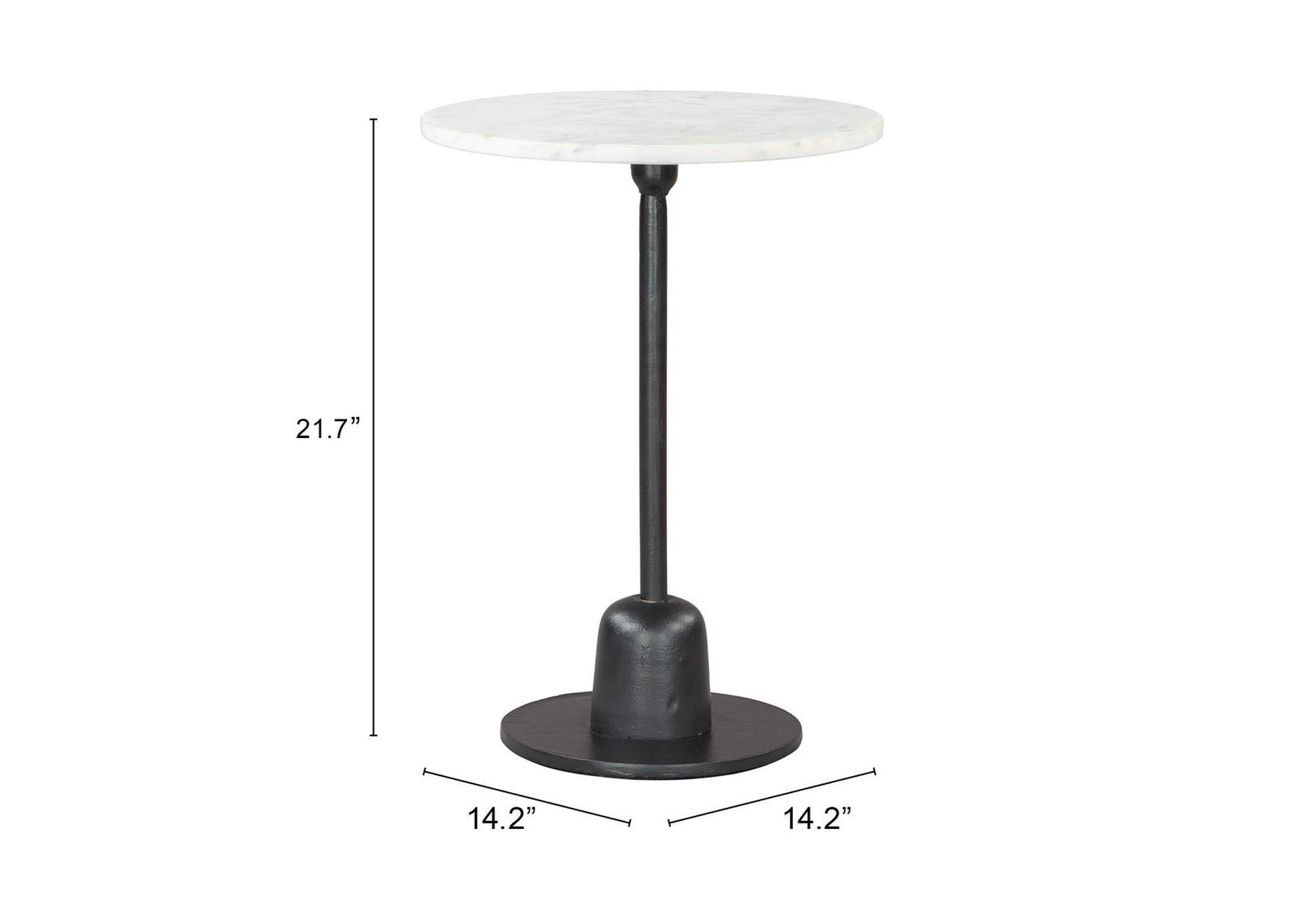 Whammy Side Table White & Black,Zuo