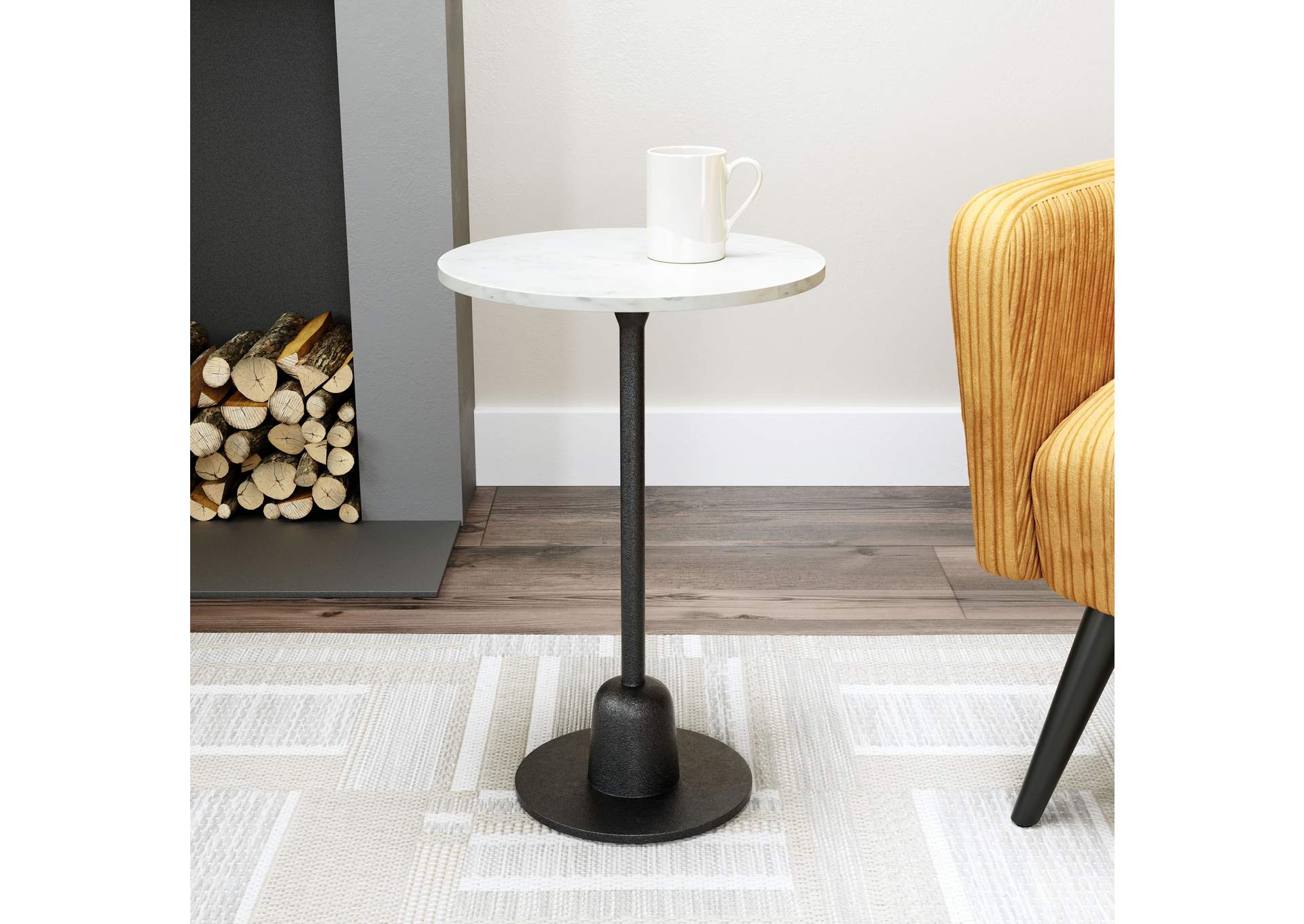 Whammy Side Table White & Black,Zuo