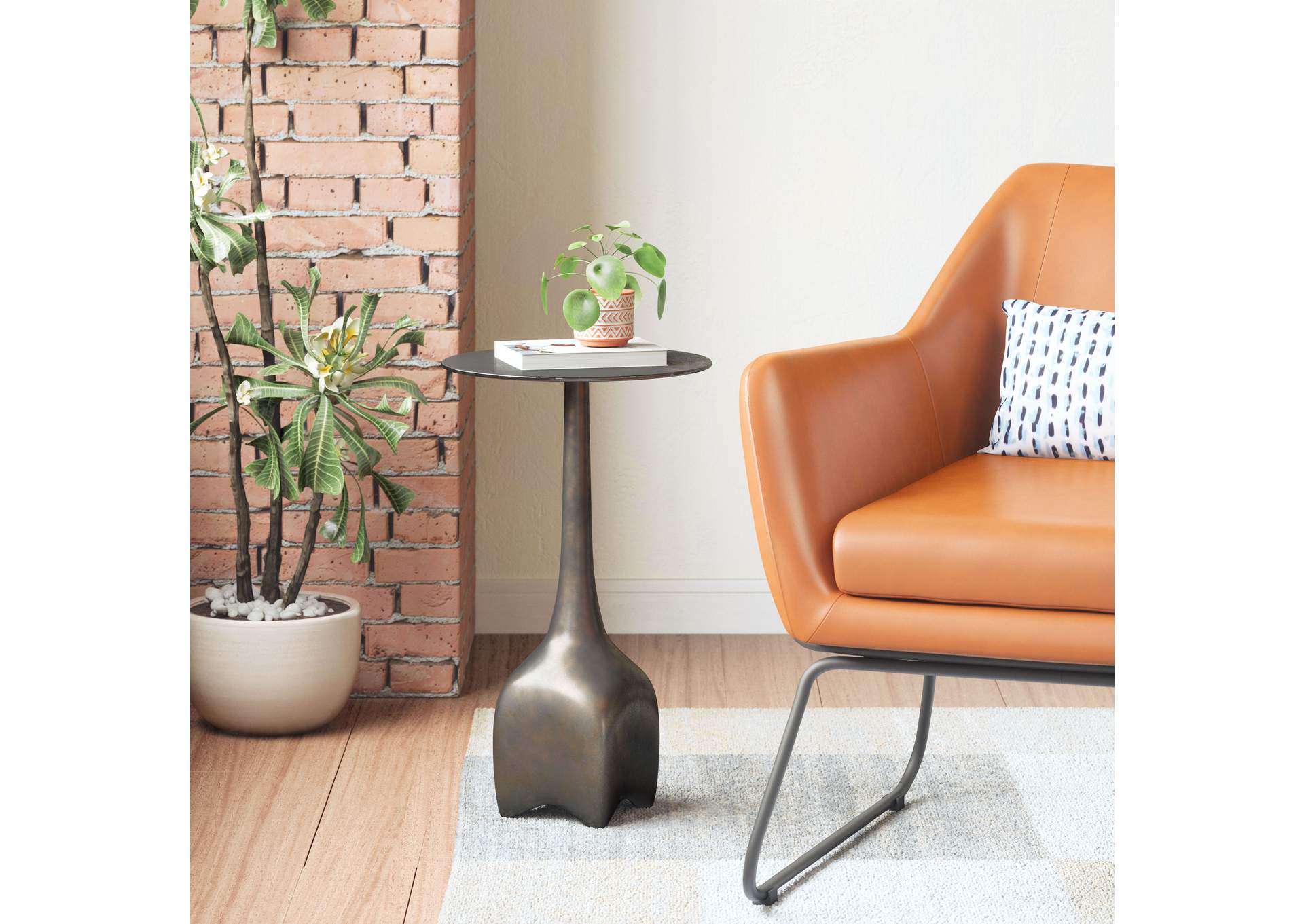 Lexi Side Table Charcoal,Zuo