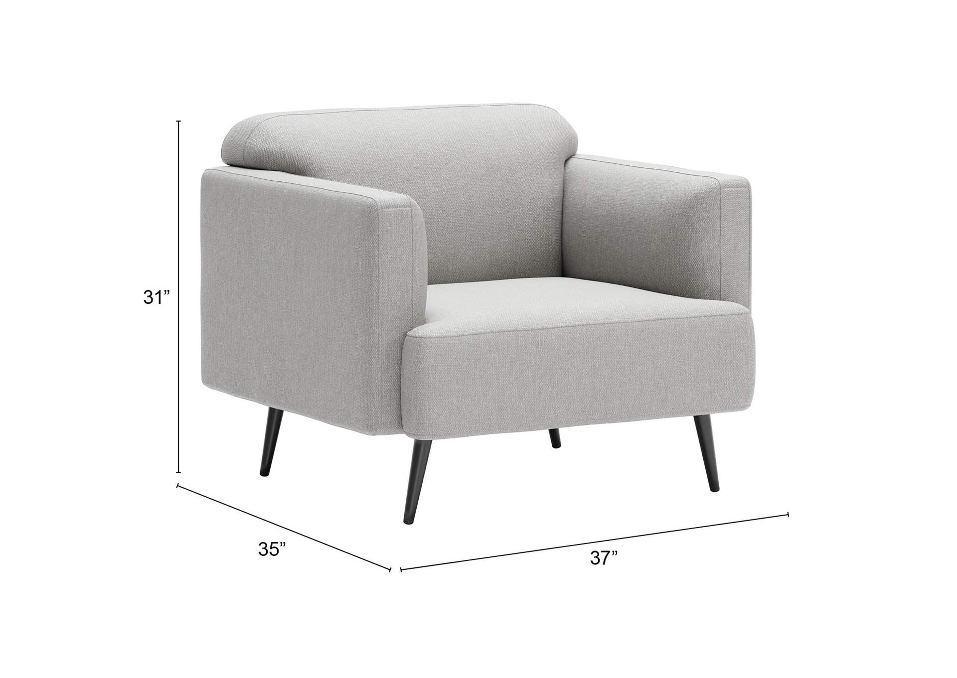 Amsterdam Arm Chair Light Gray,Zuo