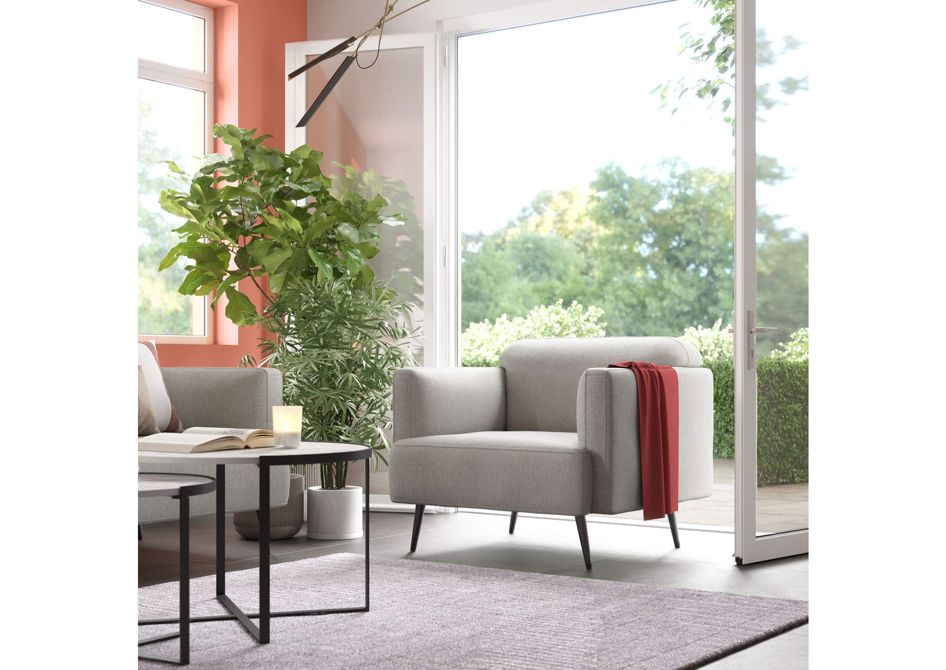 Amsterdam Arm Chair Light Gray,Zuo