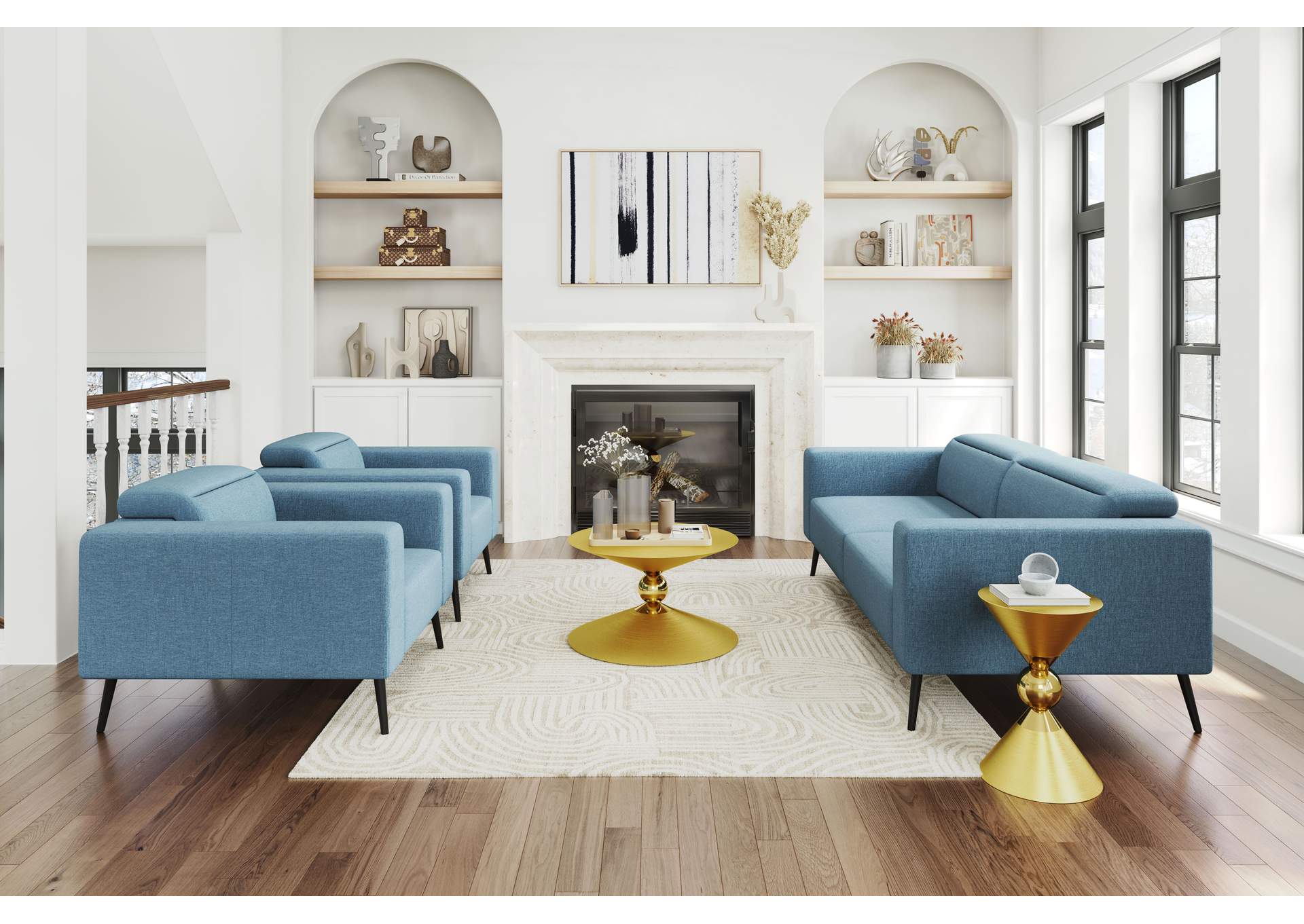 Milan Arm Chair Blue,Zuo