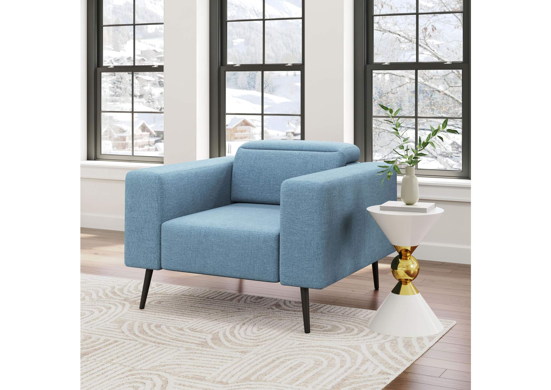 Milan Arm Chair Blue,Zuo