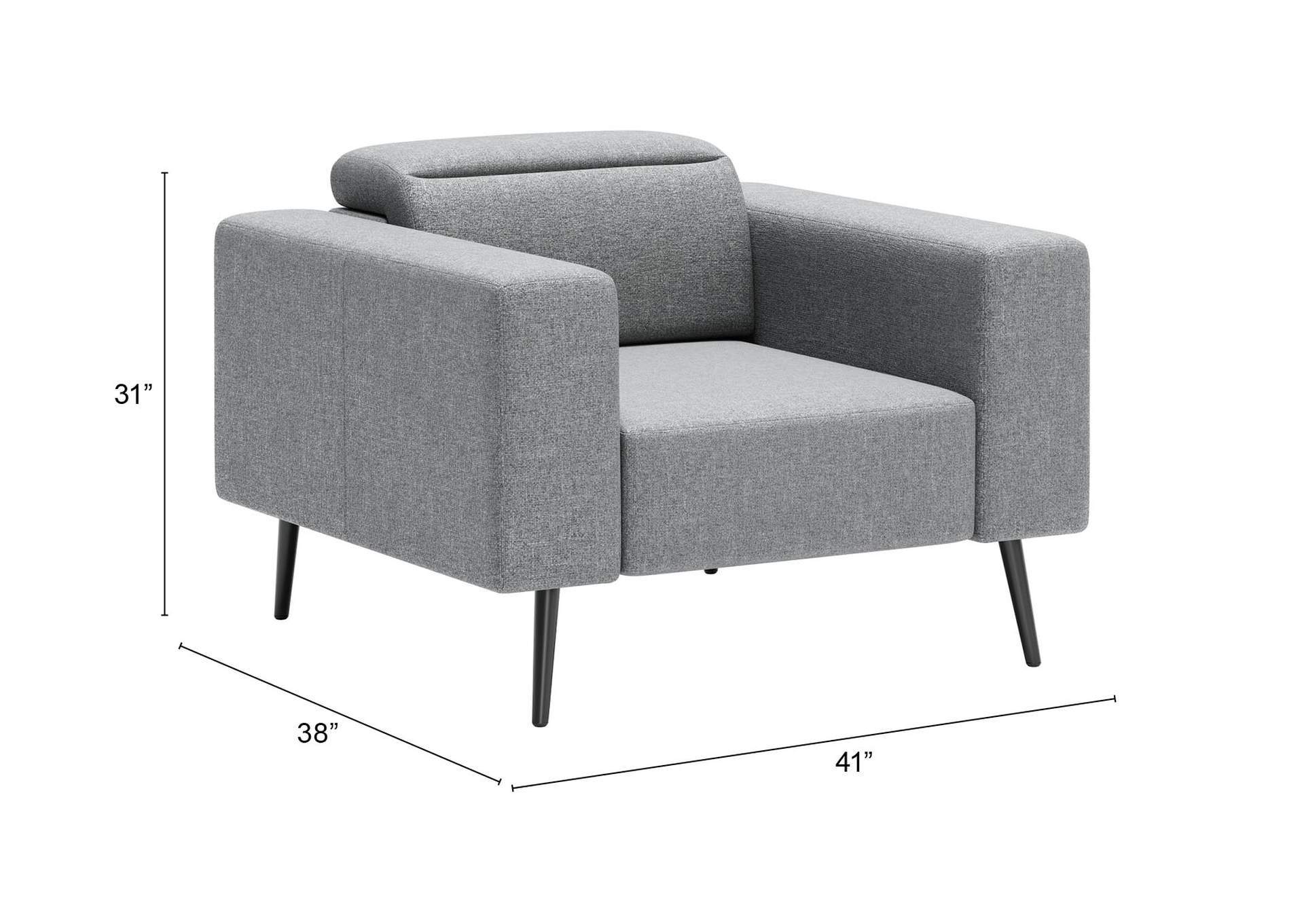 Milan Arm Chair Dark Gray,Zuo