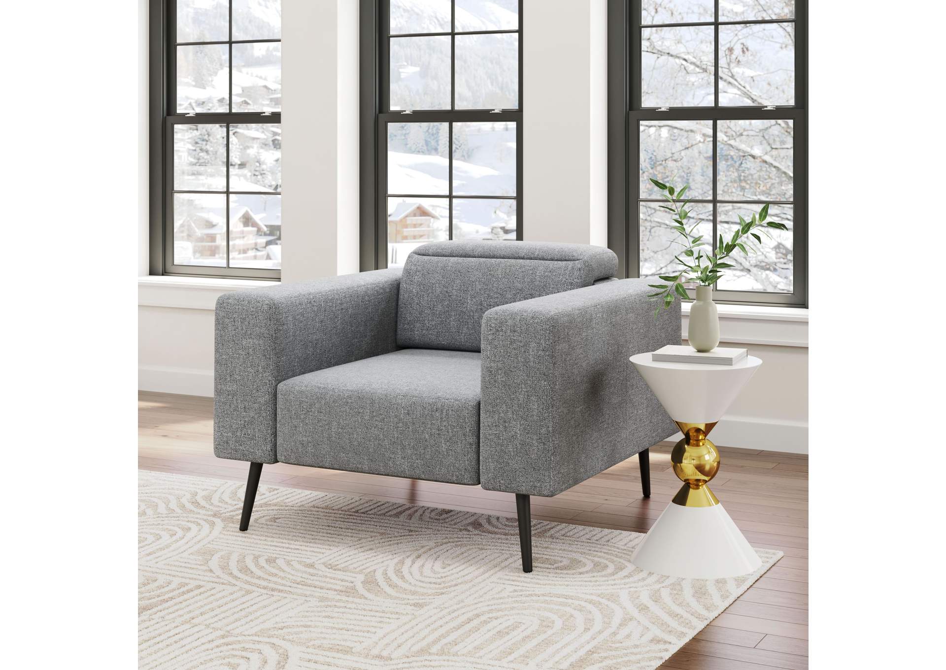 Milan Arm Chair Dark Gray,Zuo
