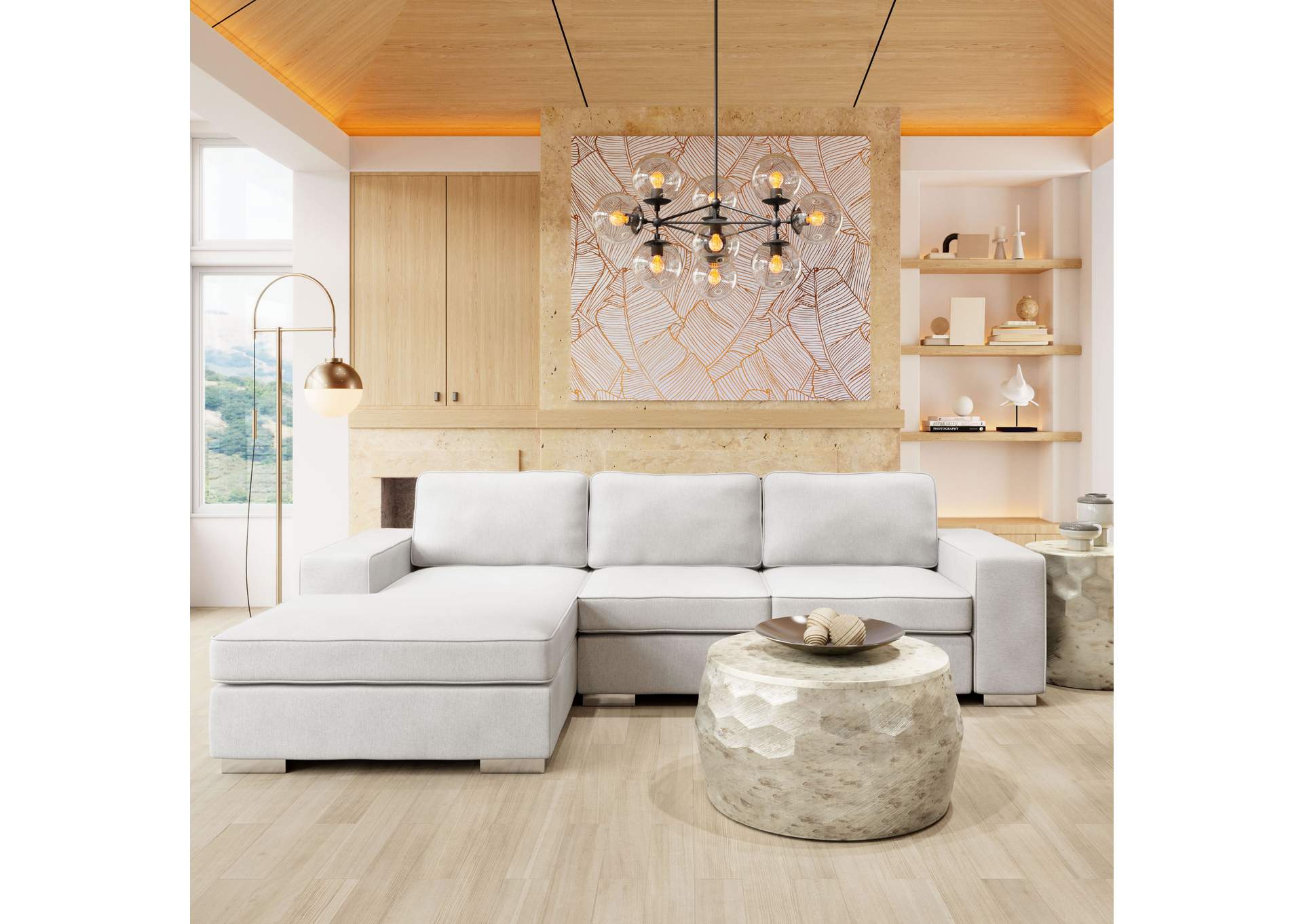 Brickell Sectional White,Zuo
