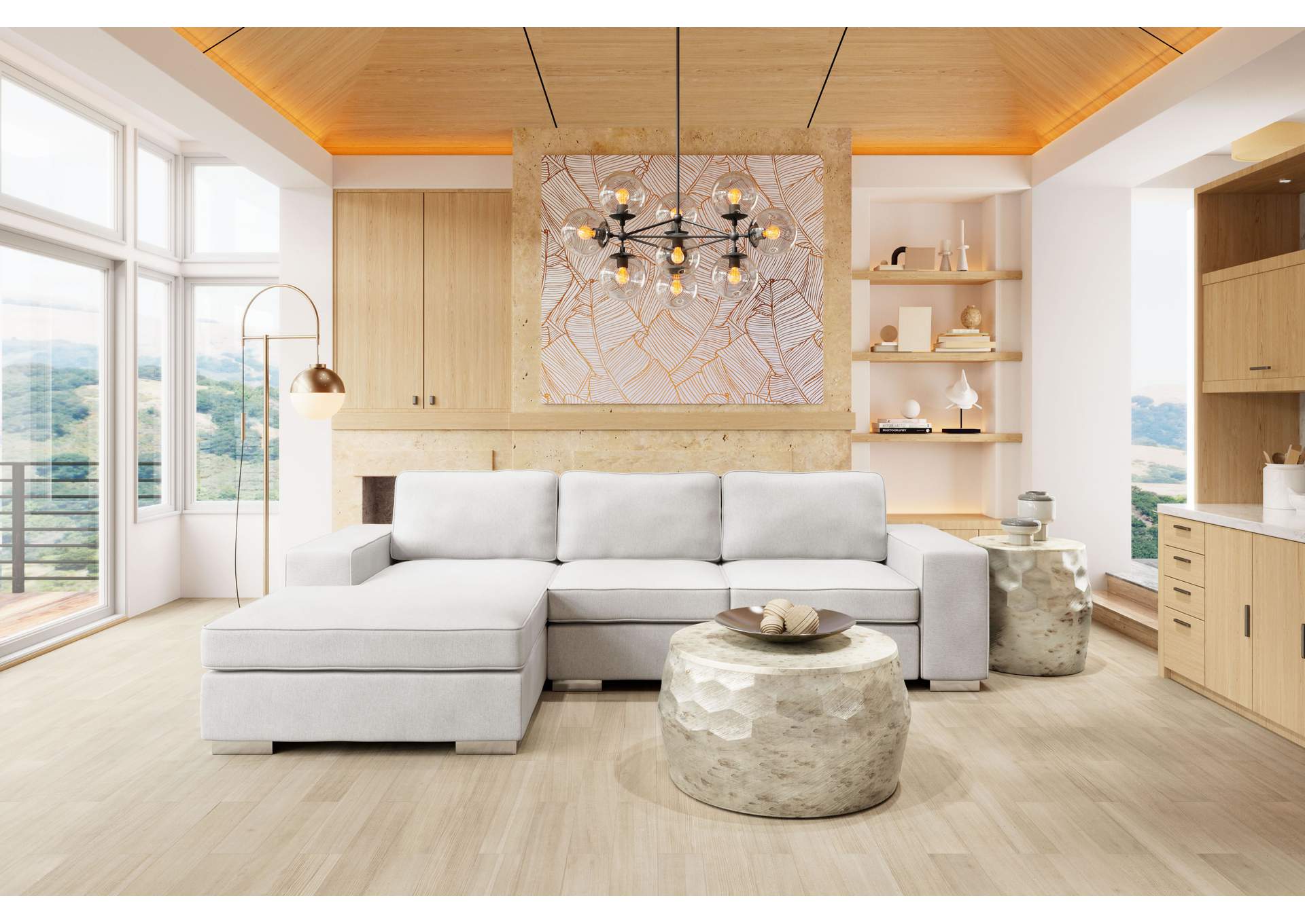 Brickell Sectional White,Zuo