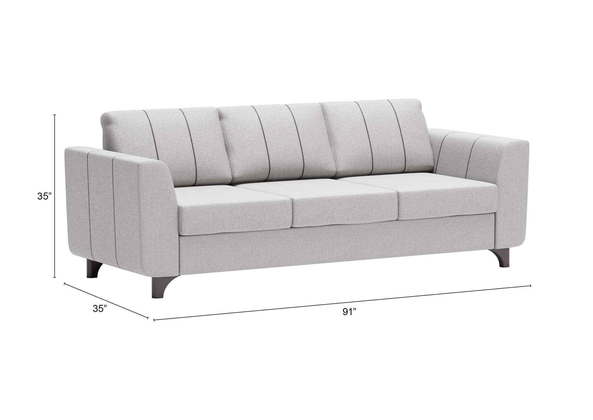 Kendall Sofa Light Gray,Zuo