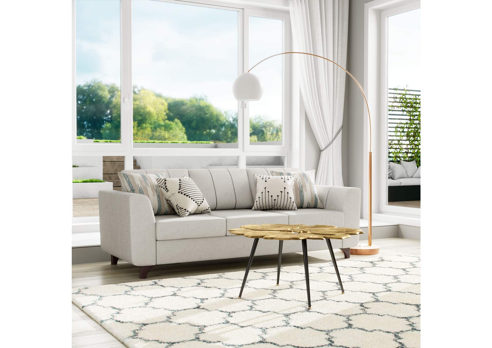 Kendall Sofa Light Gray,Zuo