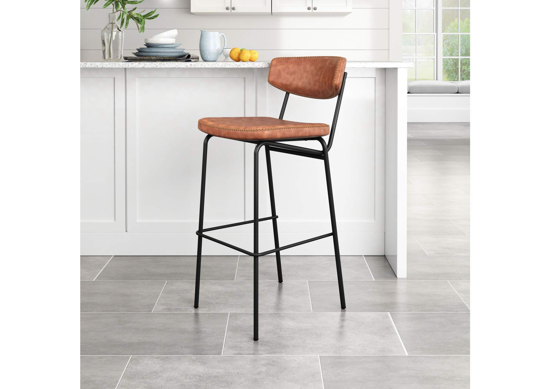 Sharon Barstool (Set Of 4) Vintage Brown,Zuo
