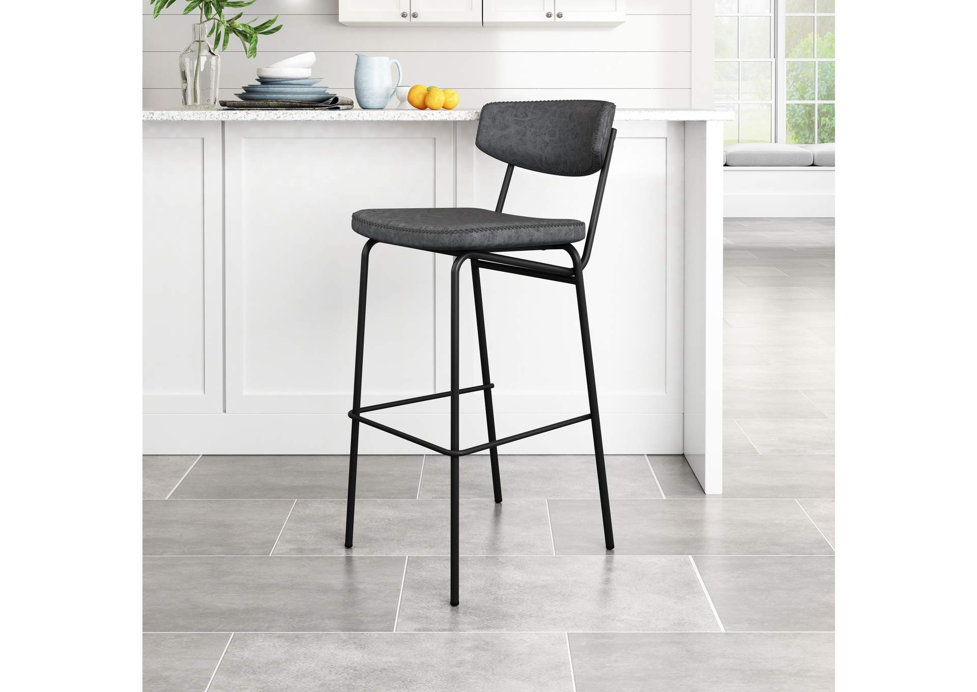 Sharon Barstool (Set Of 4) Vintage Black,Zuo