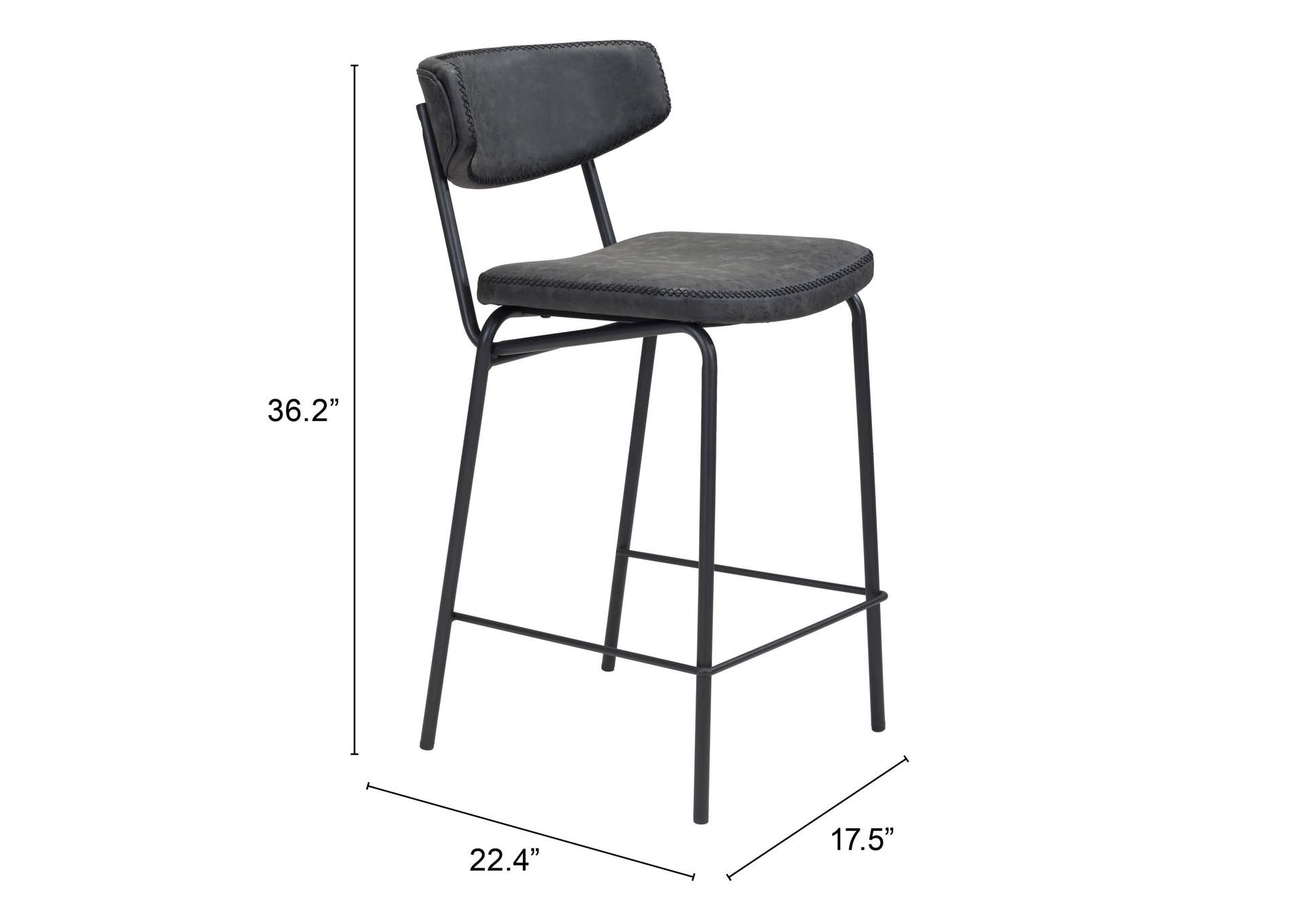 Sharon Counter Stool (Set Of 4) Vintage Black,Zuo