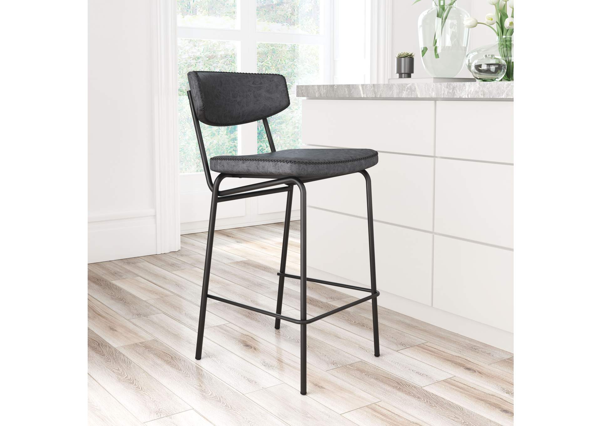 Sharon Counter Stool (Set Of 4) Vintage Black,Zuo