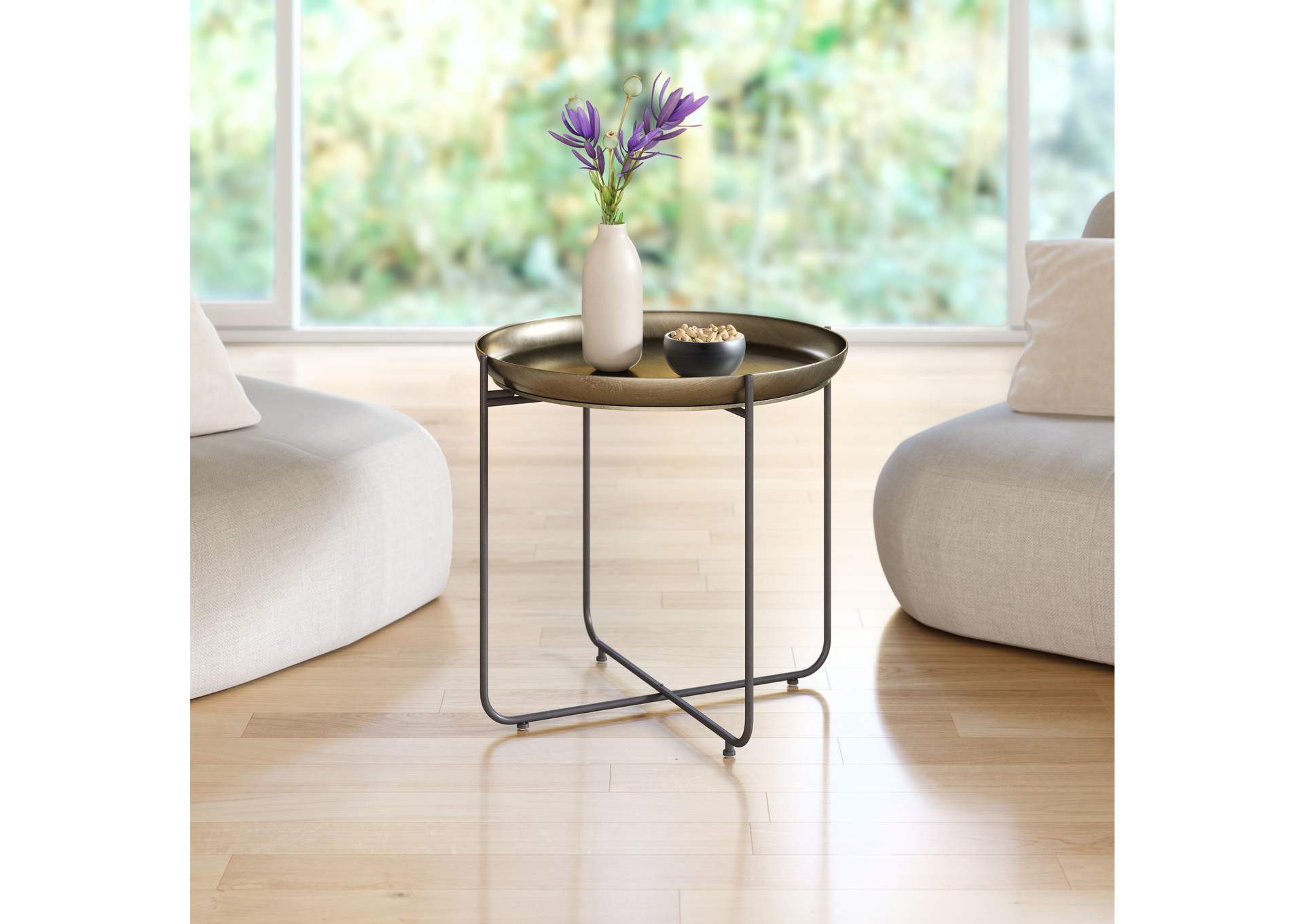 Bronson Side Table Bronze,Zuo
