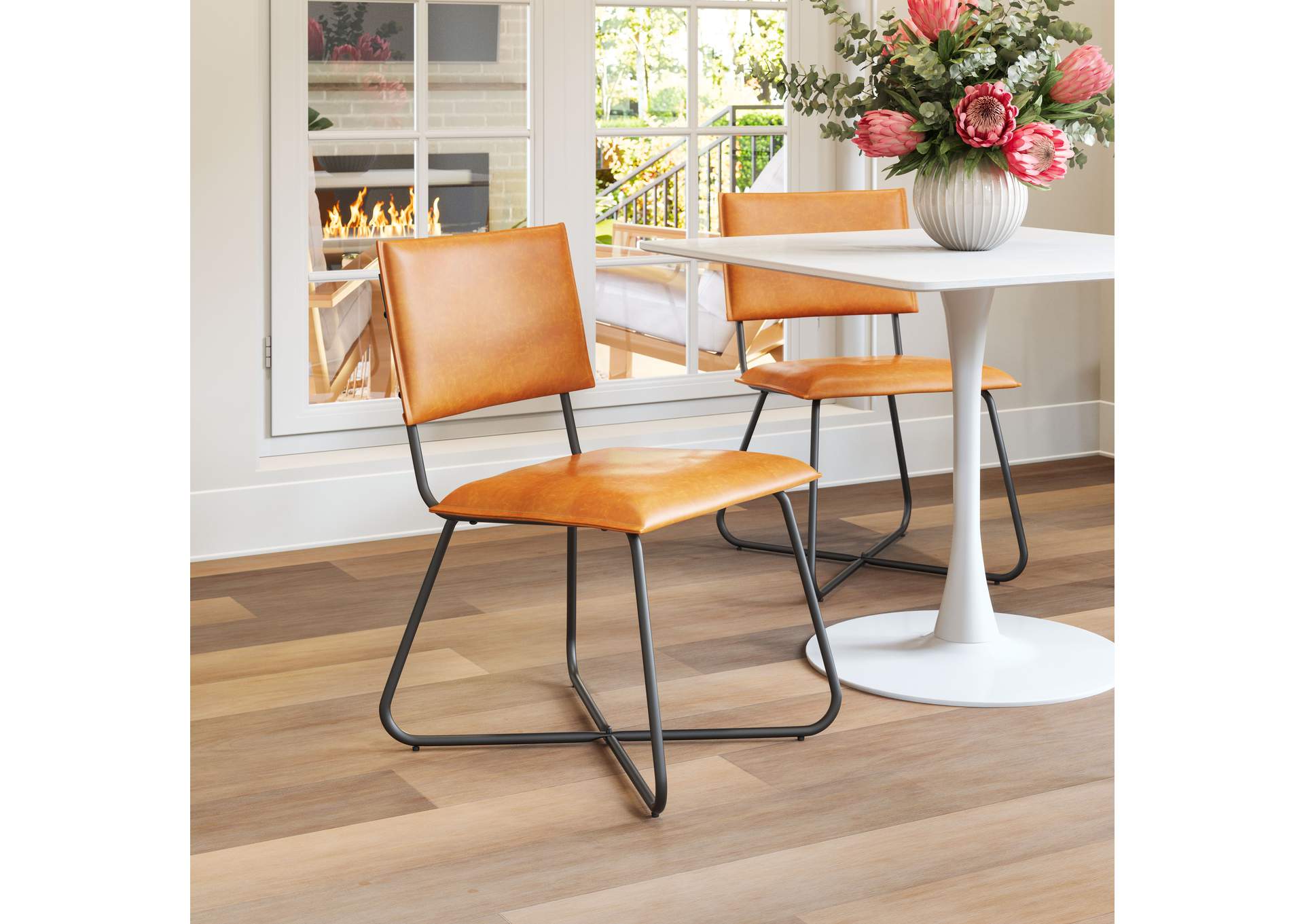 Grantham Dining Chair (Set Of 2) Tan,Zuo