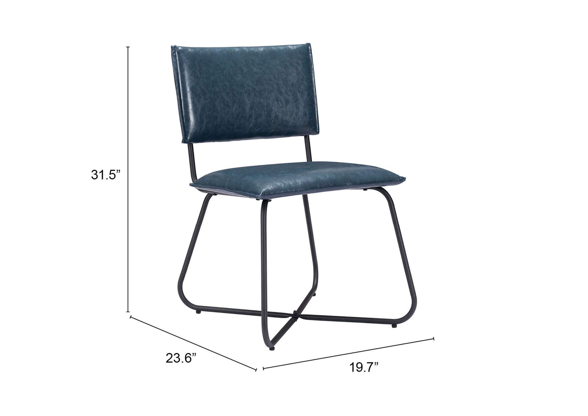 Grantham Dining Chair (Set Of 2) Vintage Dark Blue,Zuo