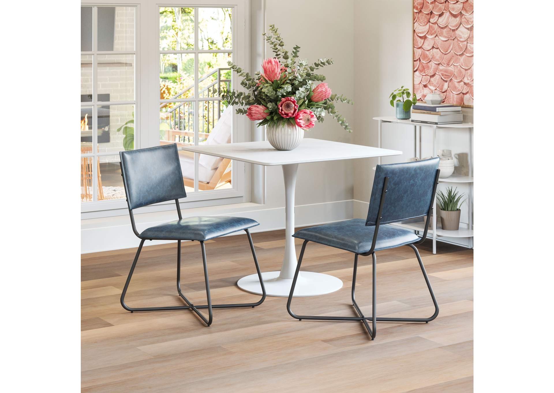 Grantham Dining Chair (Set Of 2) Vintage Dark Blue,Zuo