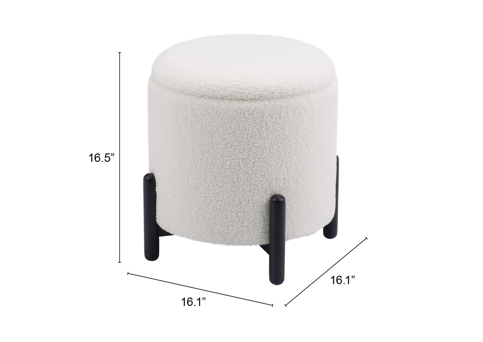 Calistoga Ottoman Ivory,Zuo