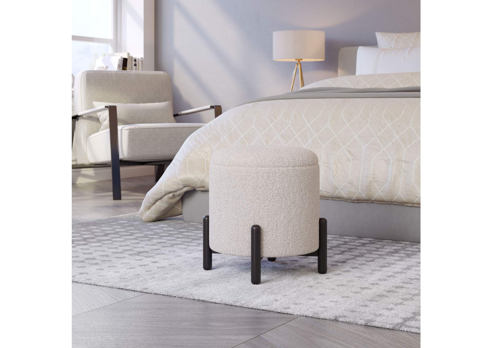 Calistoga Ottoman Ivory,Zuo
