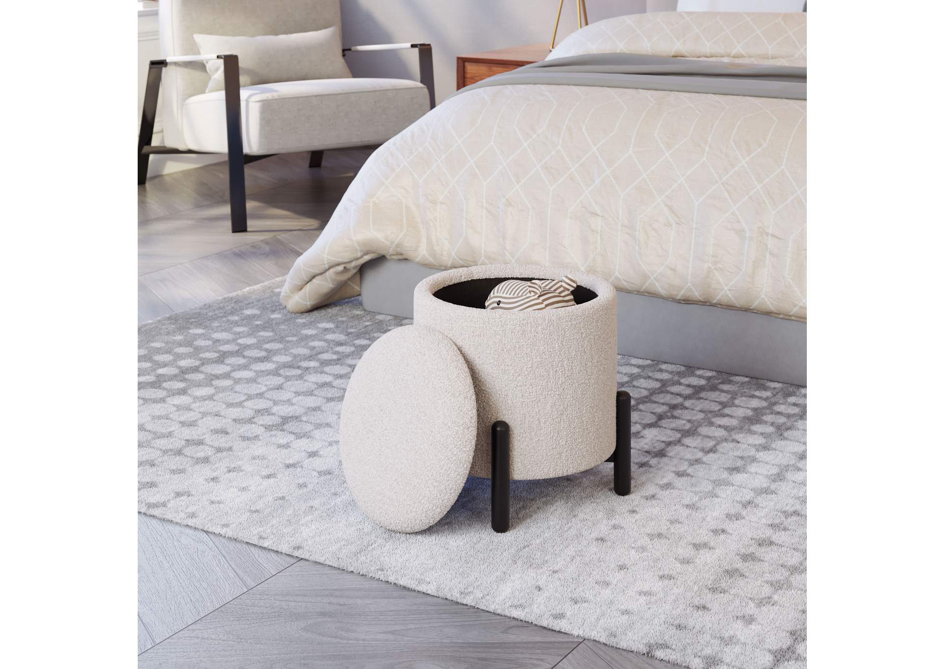 Calistoga Ottoman Ivory,Zuo