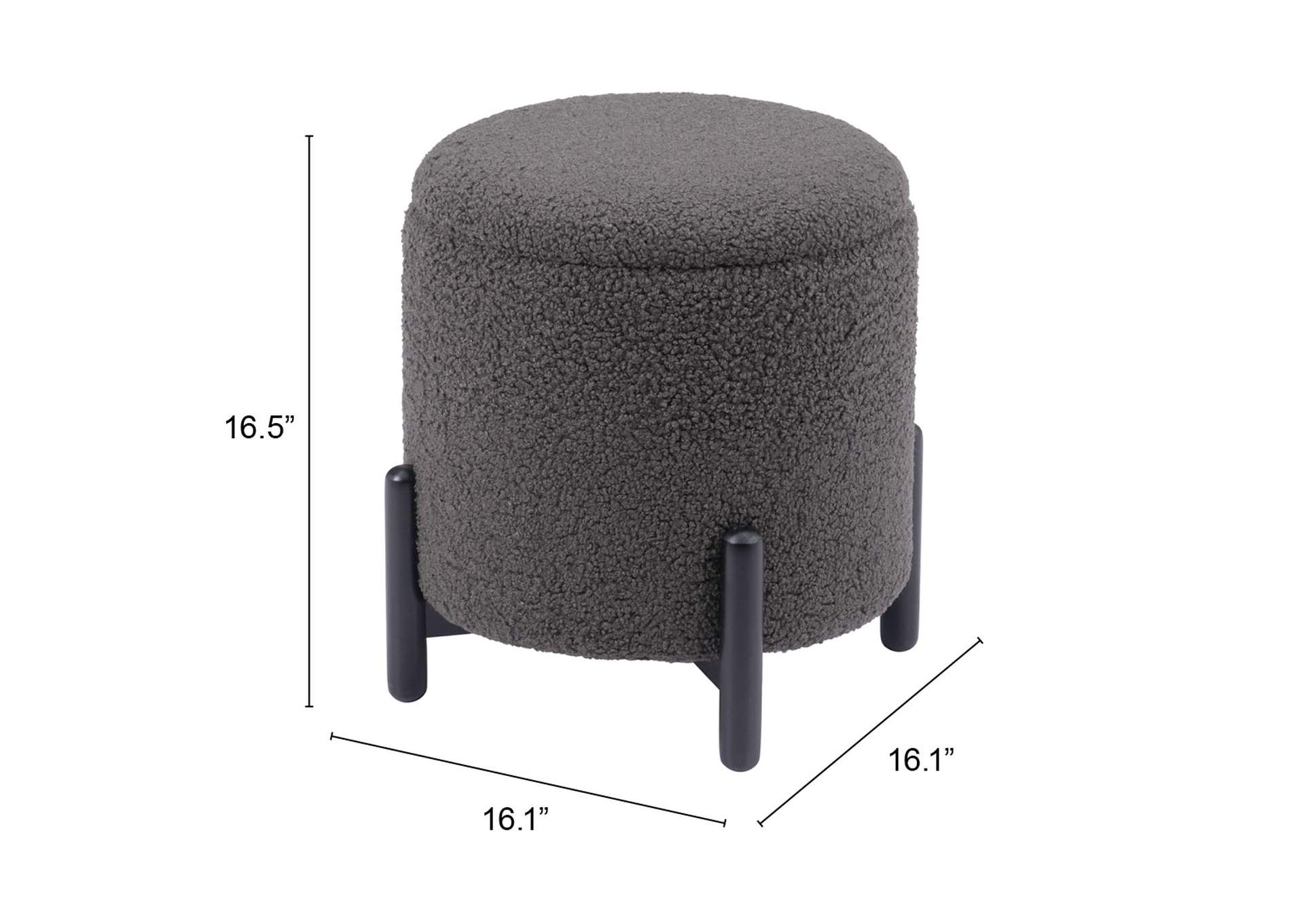 Calistoga Ottoman Dark Gray,Zuo