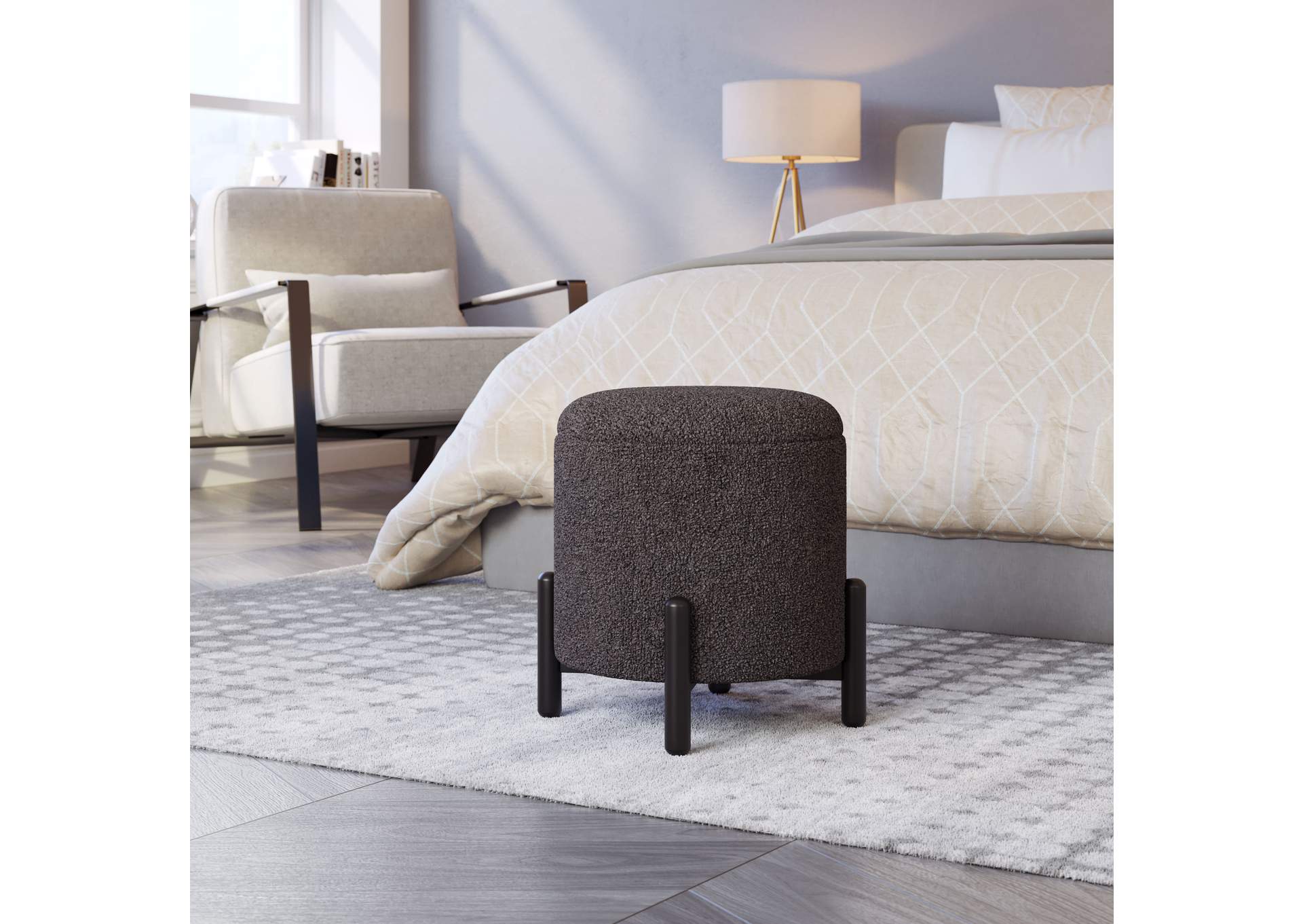 Calistoga Ottoman Dark Gray,Zuo