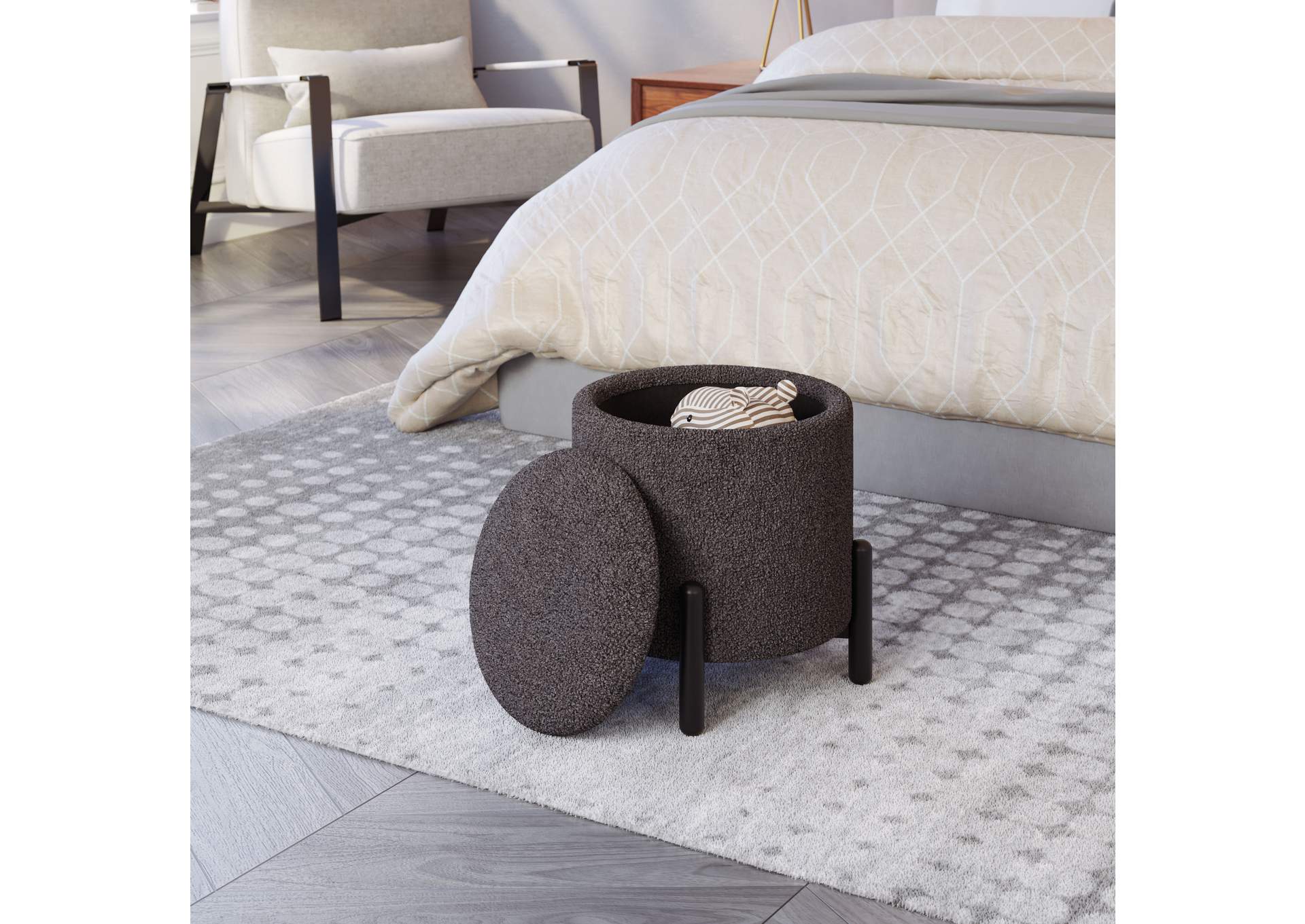 Calistoga Ottoman Dark Gray,Zuo