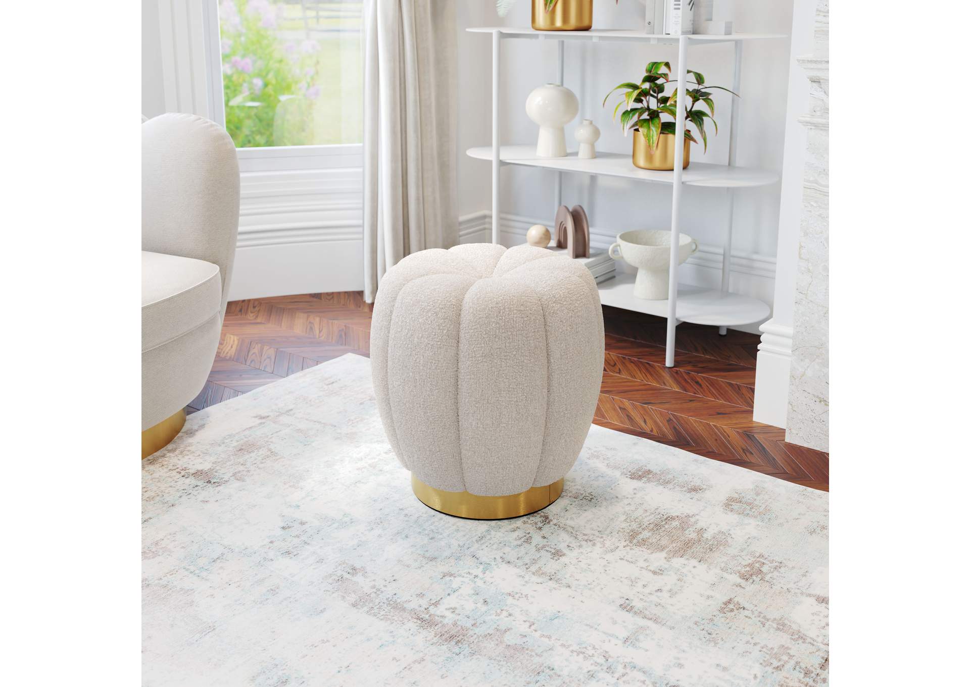 Napa Ottoman Ivory,Zuo