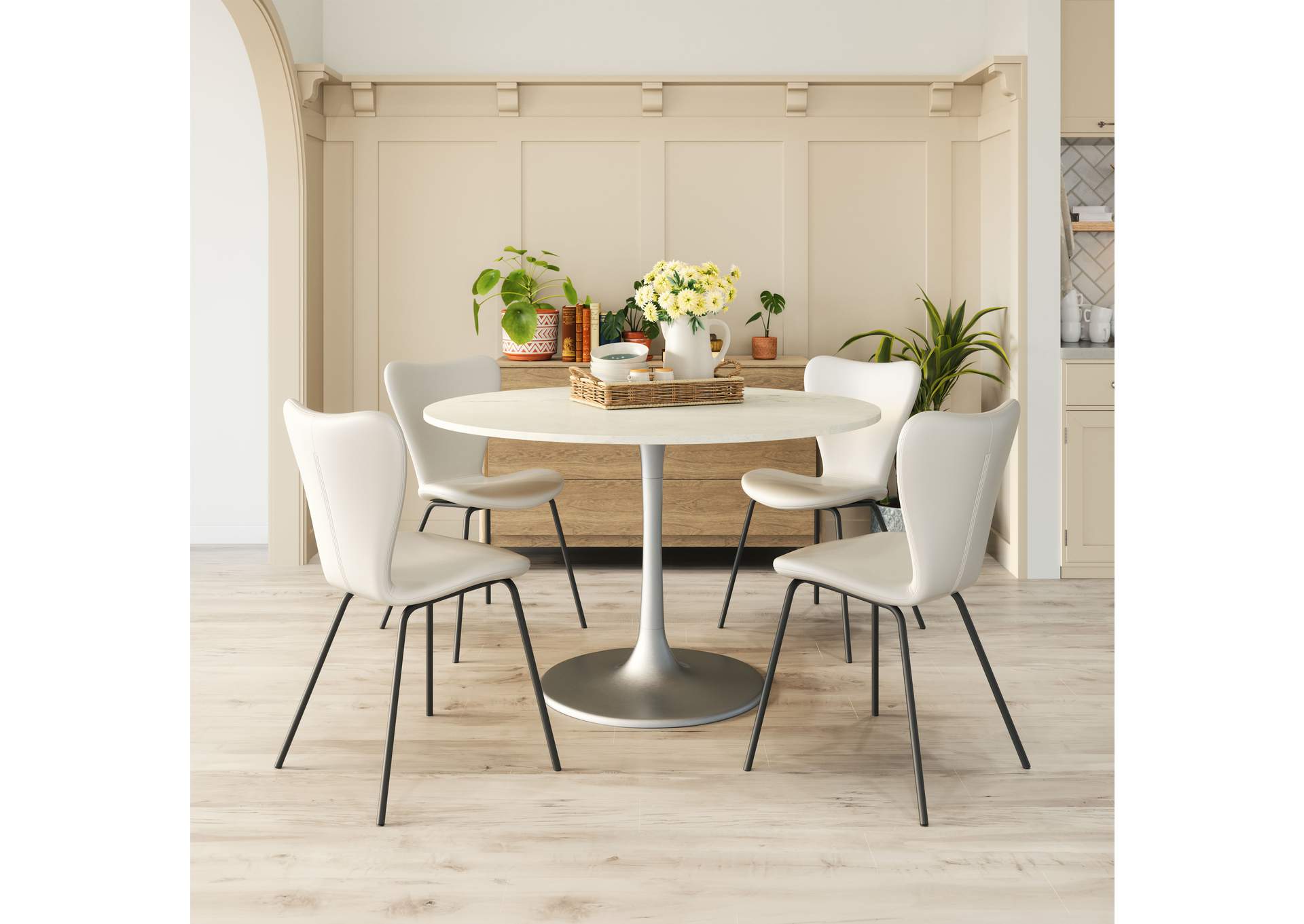 Torlo Dining Chair (Set Of 2) White,Zuo