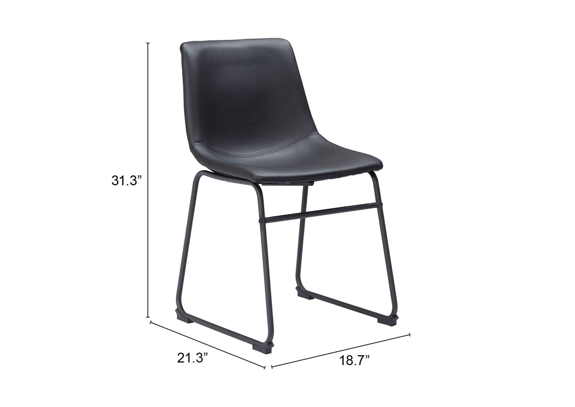 Smart Dining Chair (Set Of 2) Black,Zuo