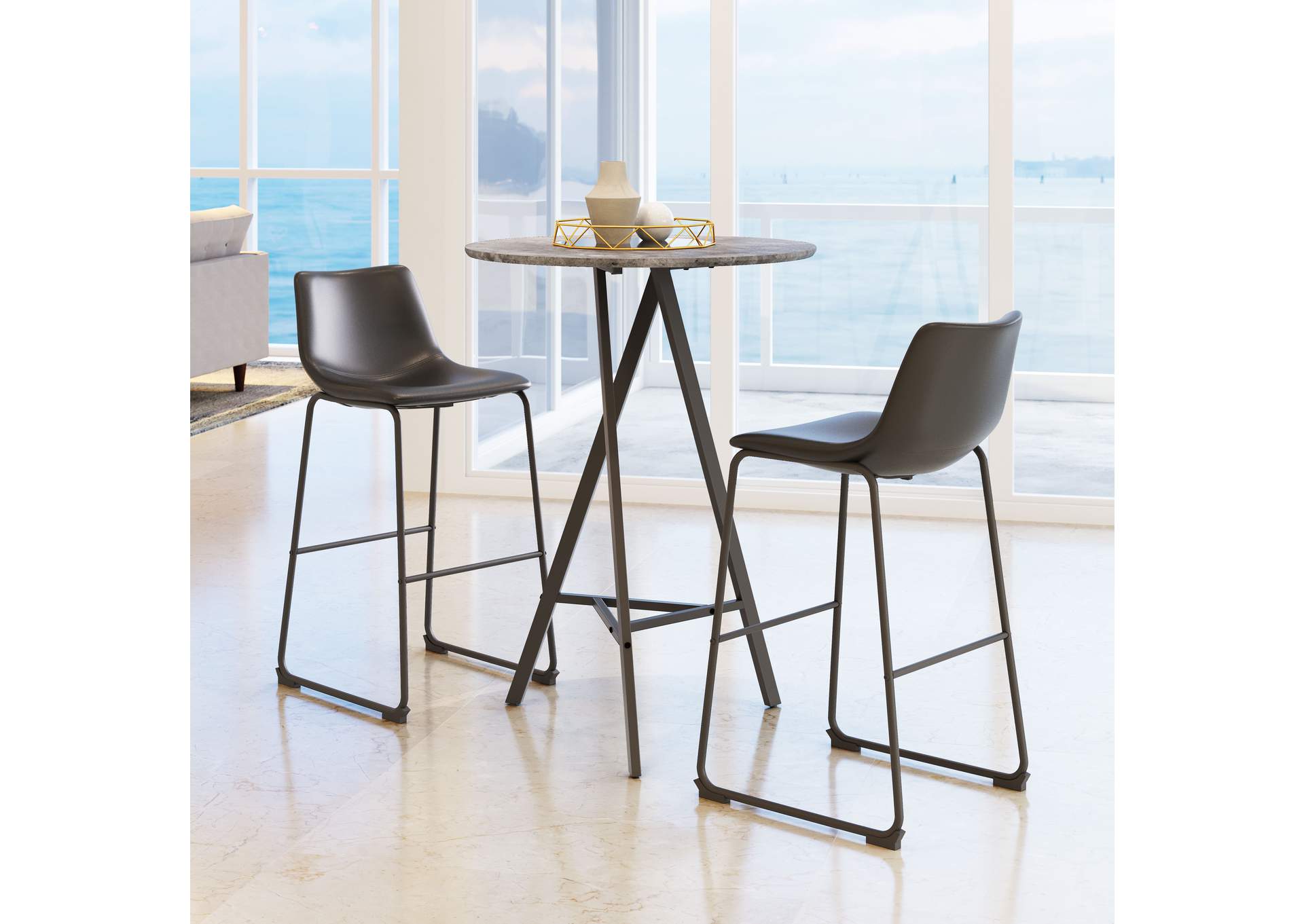 Smart Barstool (Set Of 2) Black,Zuo