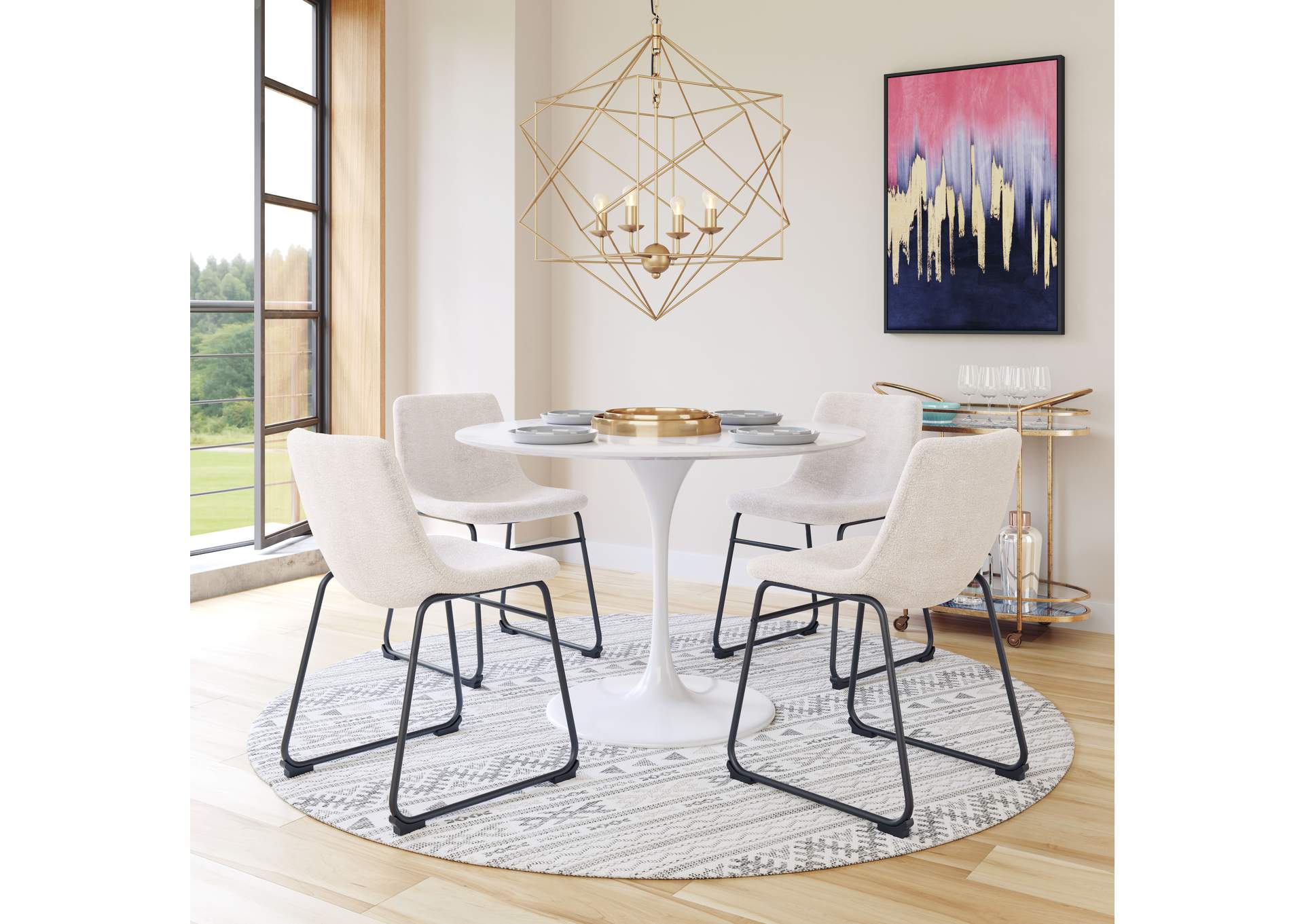Smart Dining Chair (Set Of 2) Ivory,Zuo