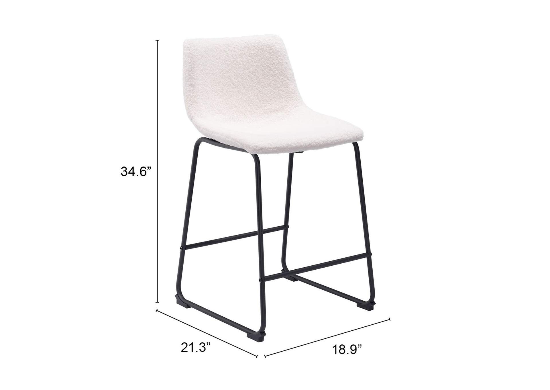 Smart Counter Stool (Set Of 2) Ivory,Zuo