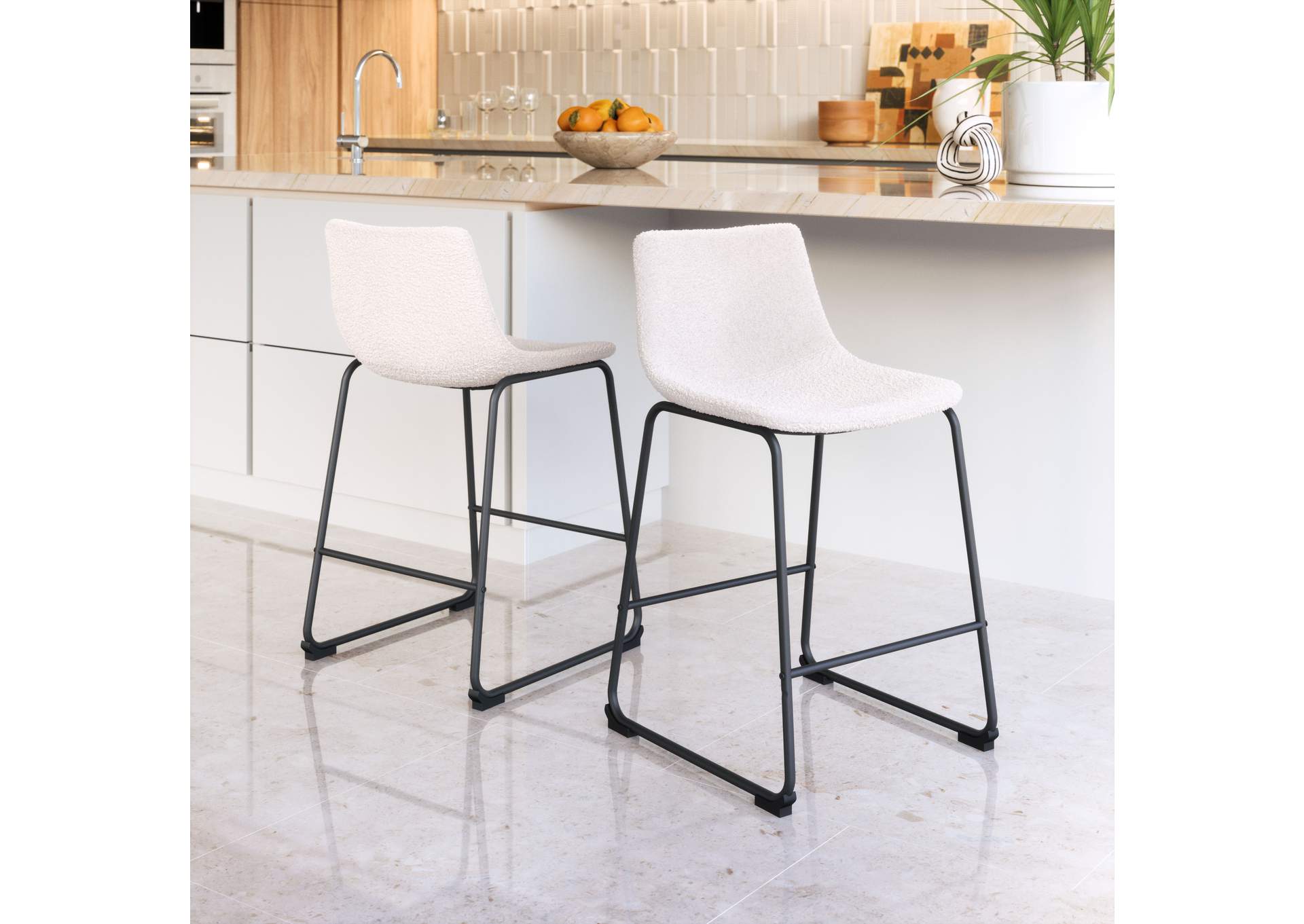 Smart Counter Stool (Set Of 2) Ivory,Zuo