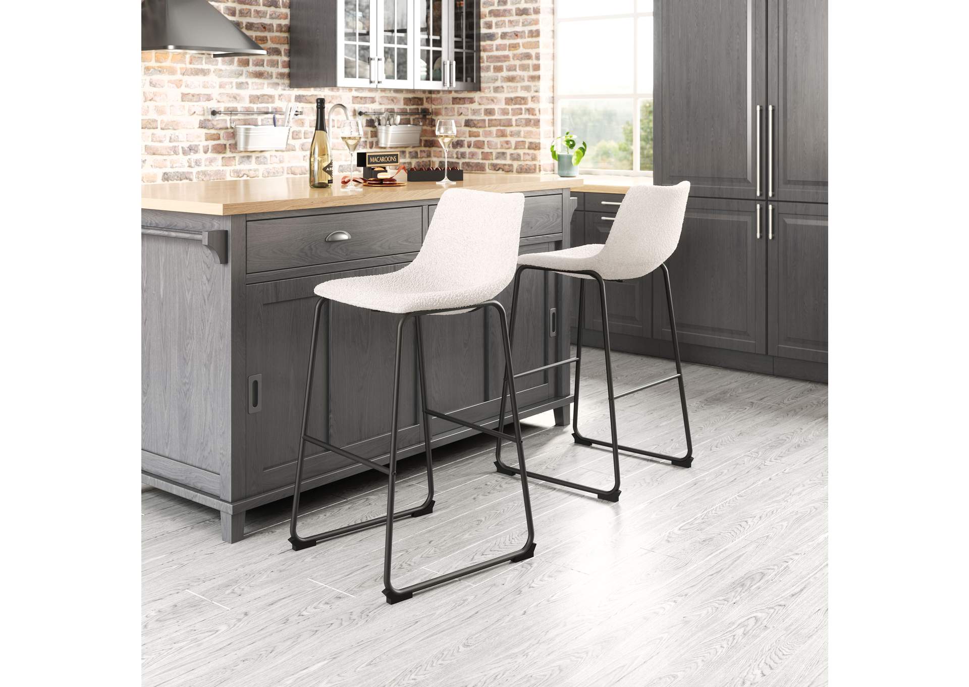 Smart Barstool (Set Of 2) Ivory,Zuo