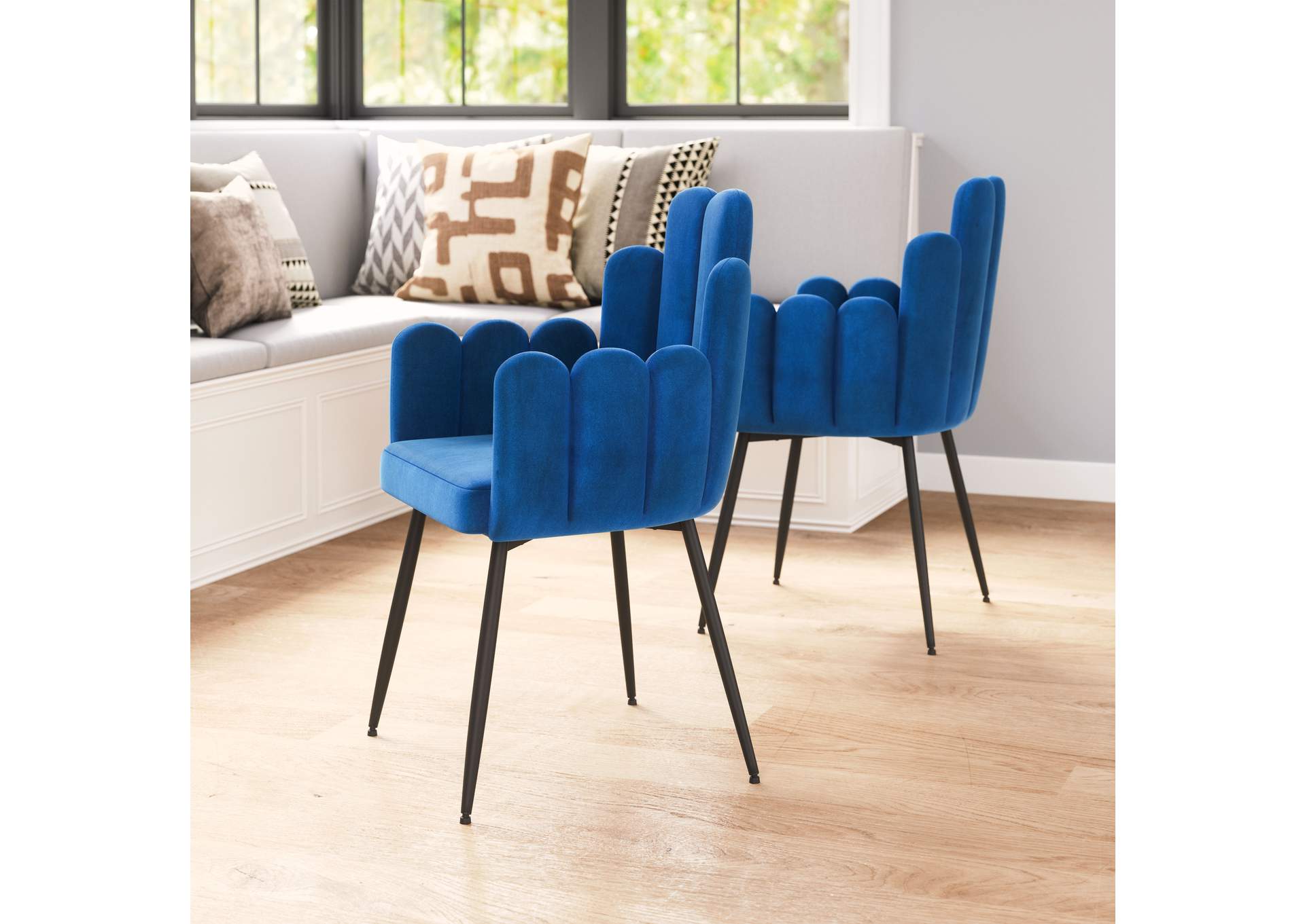 Noosa Dining Chair (Set Of 2) Navy Blue,Zuo
