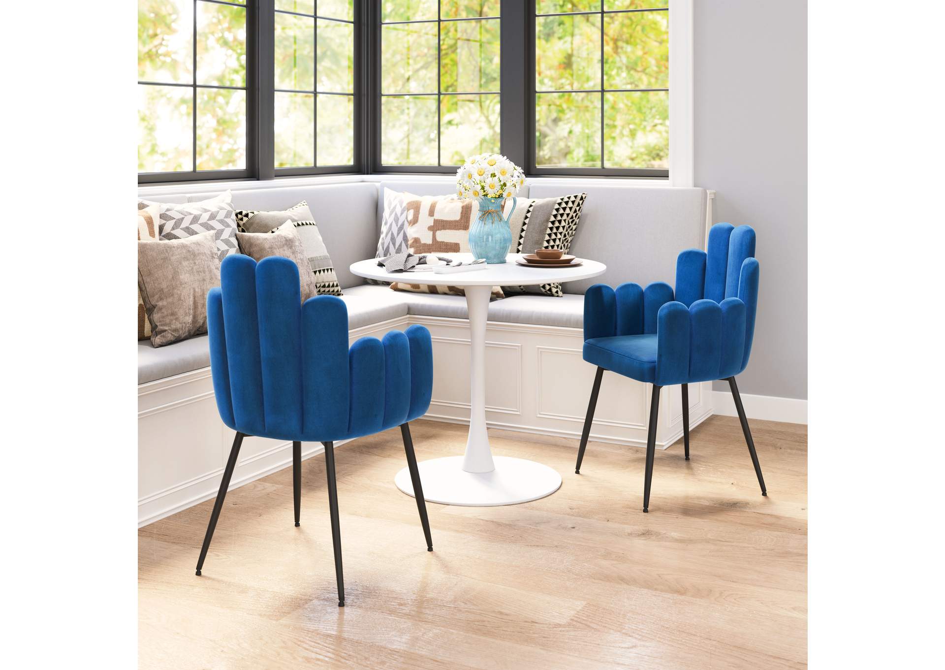 Noosa Dining Chair (Set Of 2) Navy Blue,Zuo