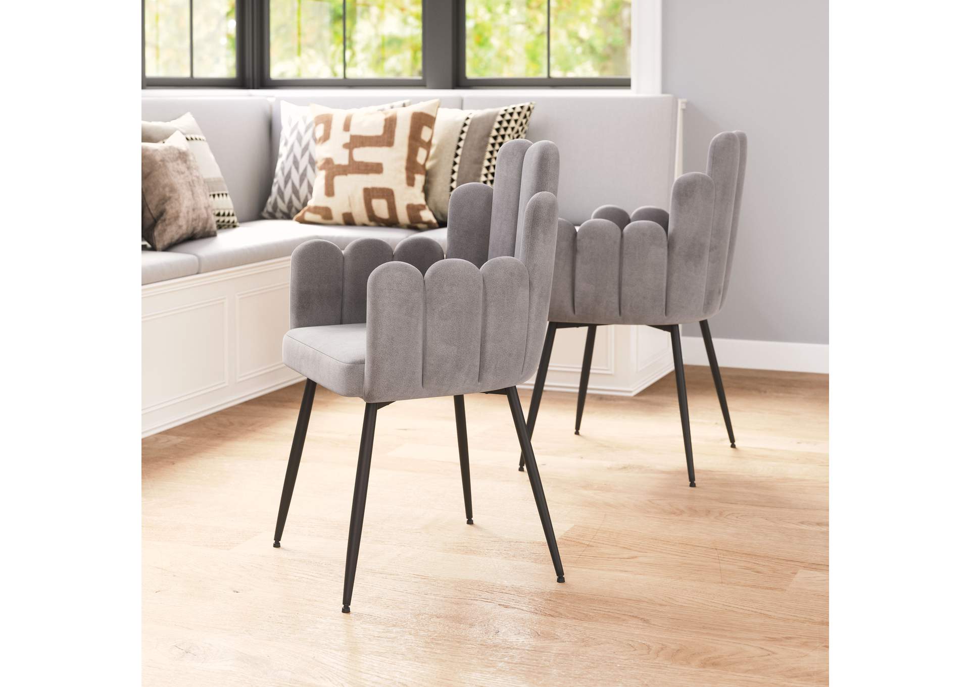 Noosa Dining Chair (Set Of 2) Gray,Zuo