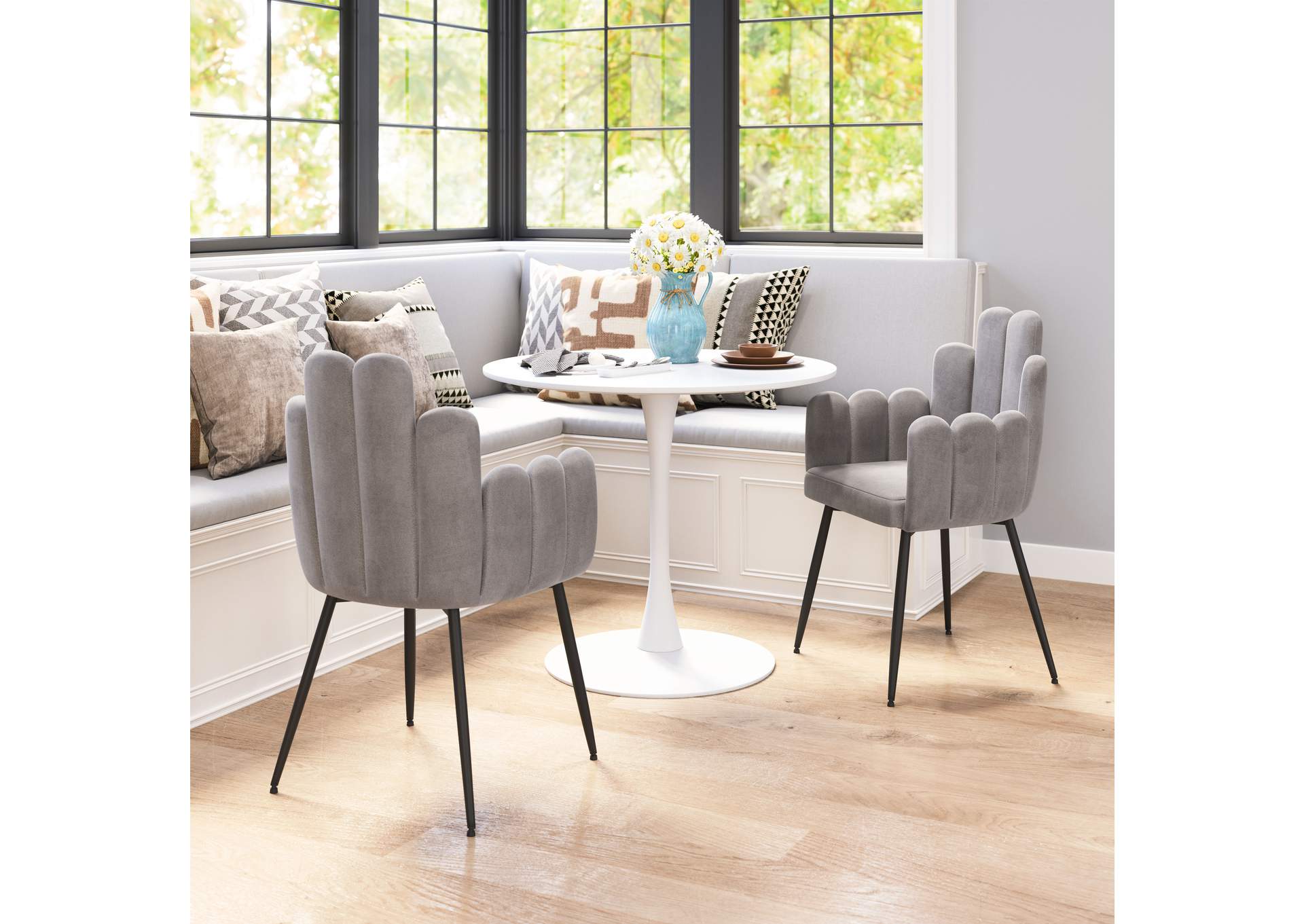 Noosa Dining Chair (Set Of 2) Gray,Zuo
