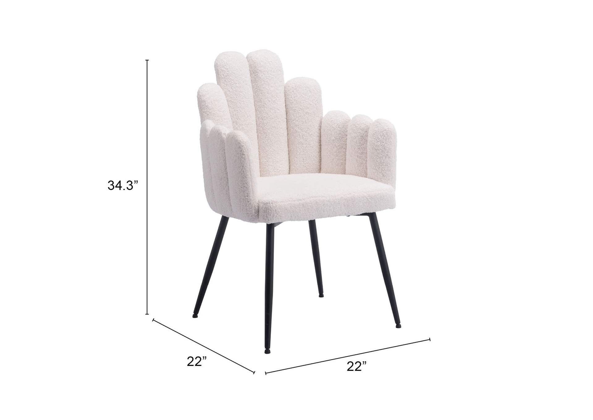 Noosa Dining Chair (Set Of 2) Ivory,Zuo