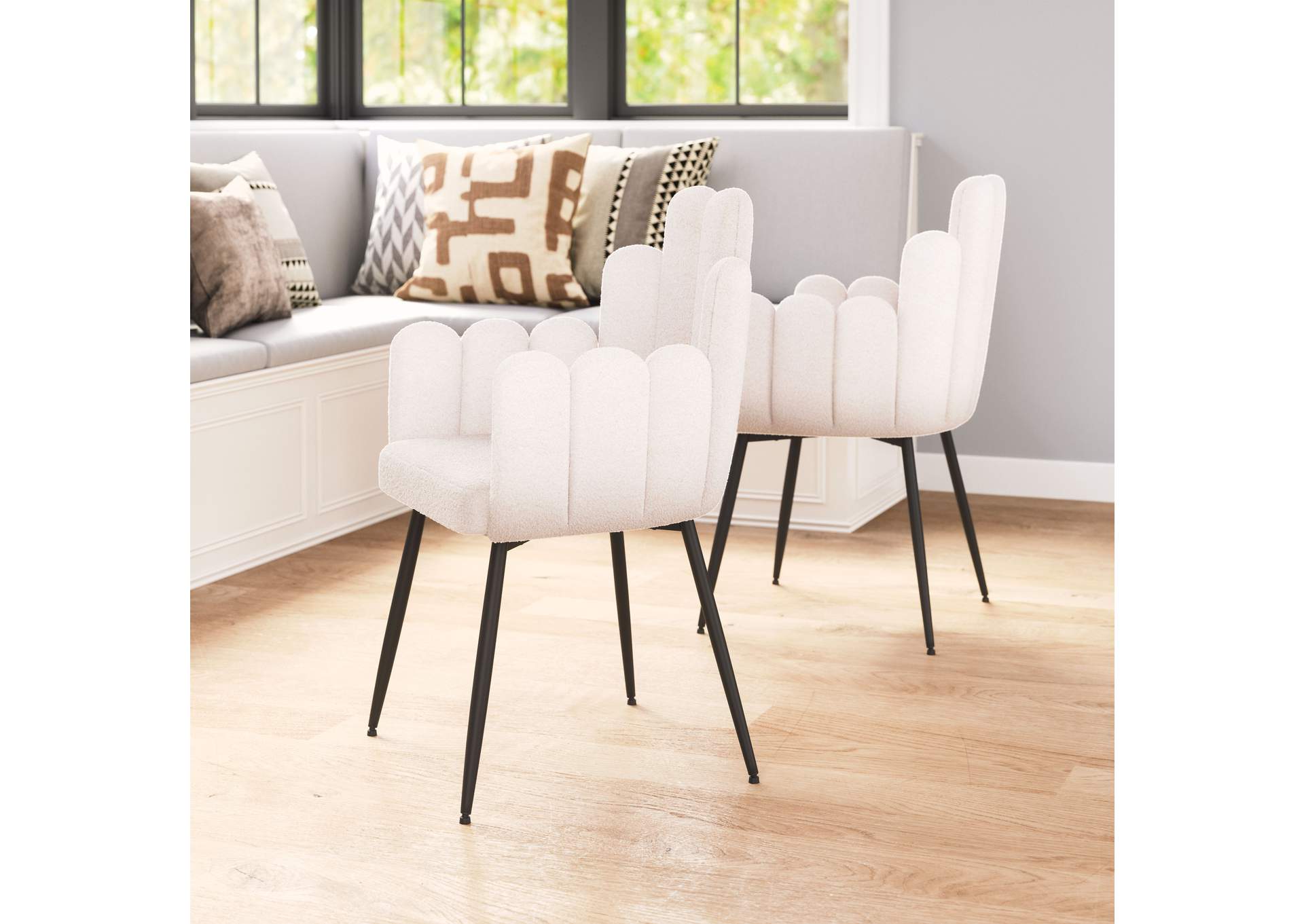 Noosa Dining Chair (Set Of 2) Ivory,Zuo