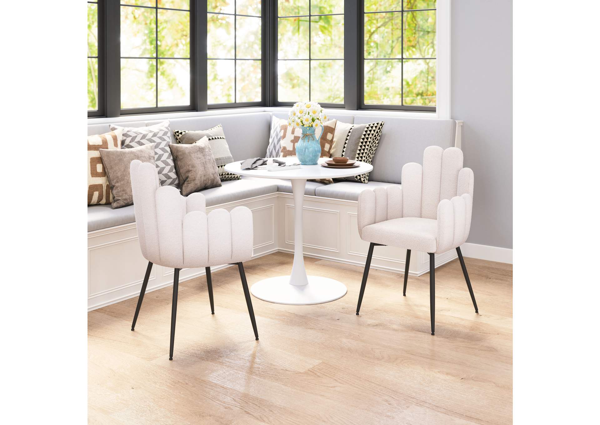 Noosa Dining Chair (Set Of 2) Ivory,Zuo