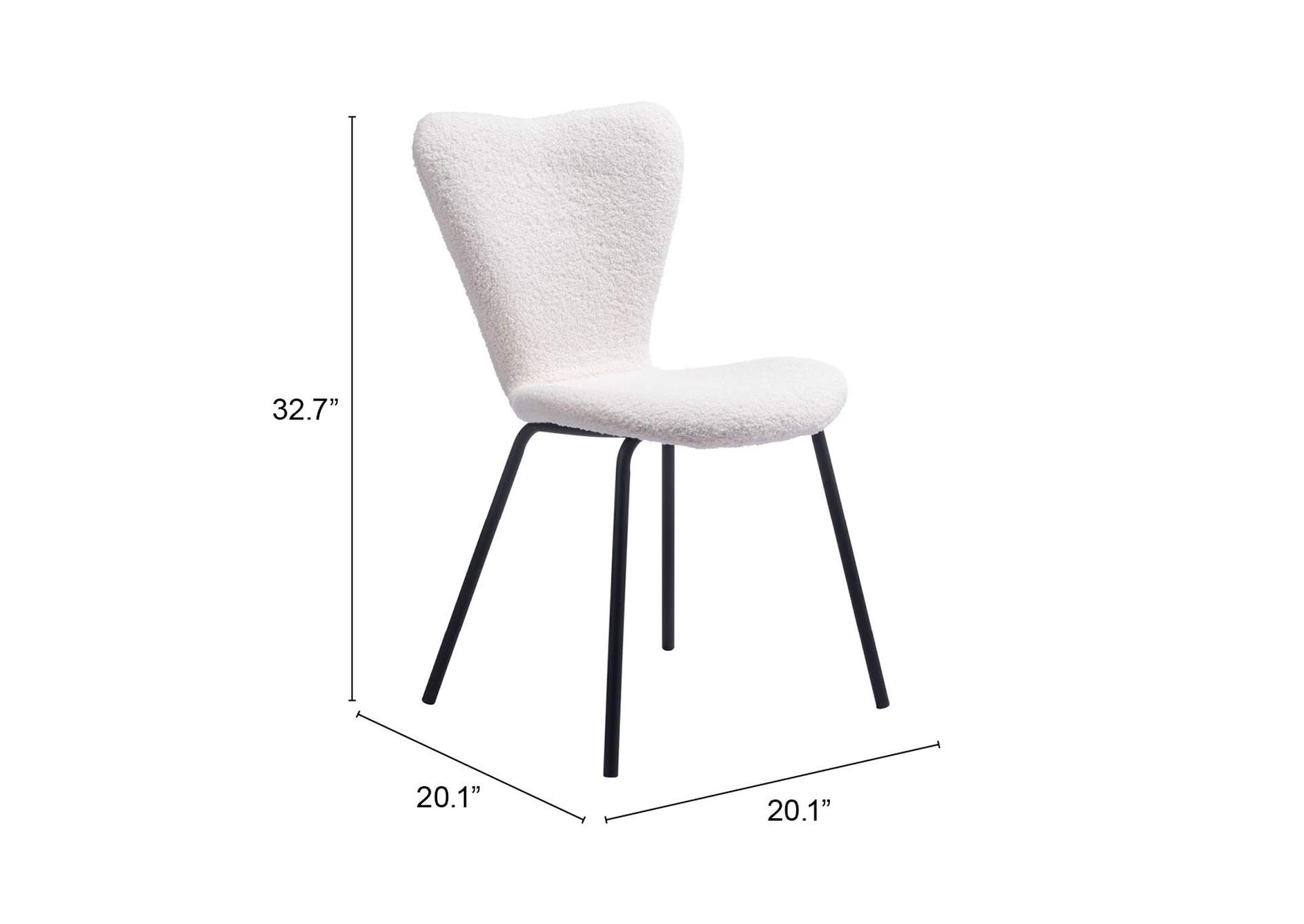 Thibideaux Dining Chair (Set Of 2) Ivory,Zuo