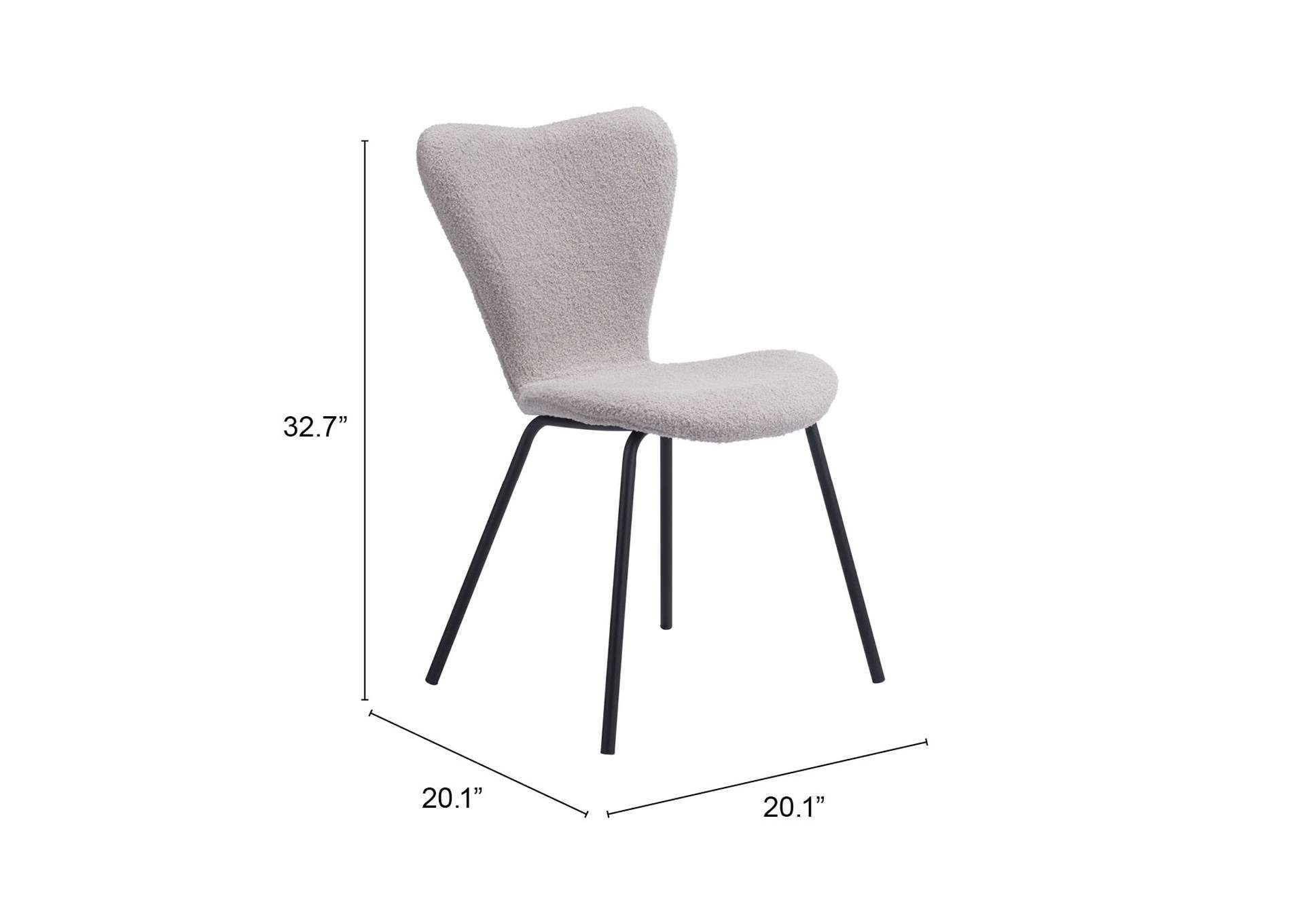 Thibideaux Dining Chair (Set Of 2) Light Gray,Zuo