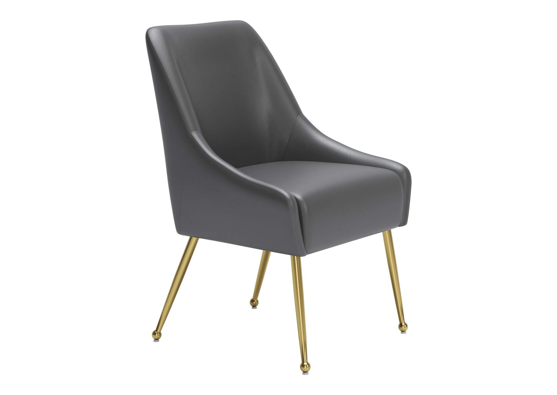 Maxine Dining Chair Gray & Gold,Zuo