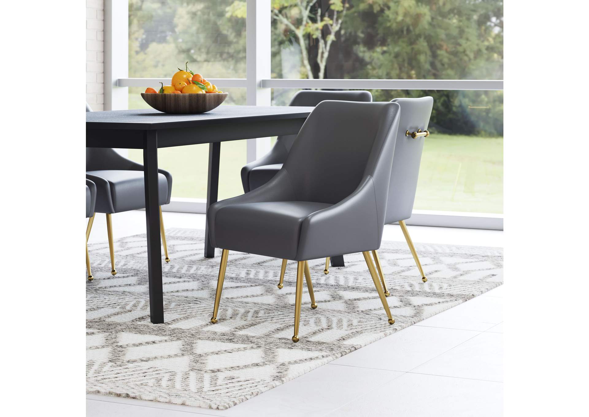 Maxine Dining Chair Gray & Gold,Zuo