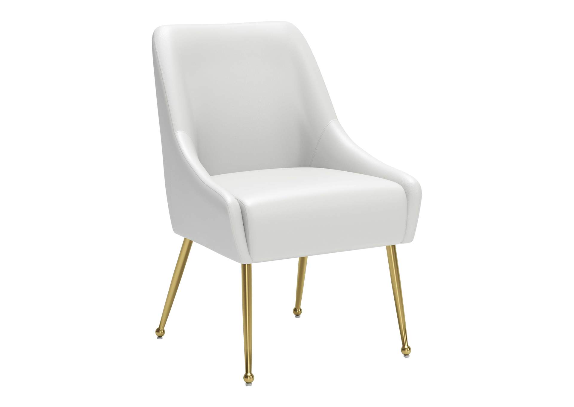 Maxine Dining Chair White & Gold,Zuo