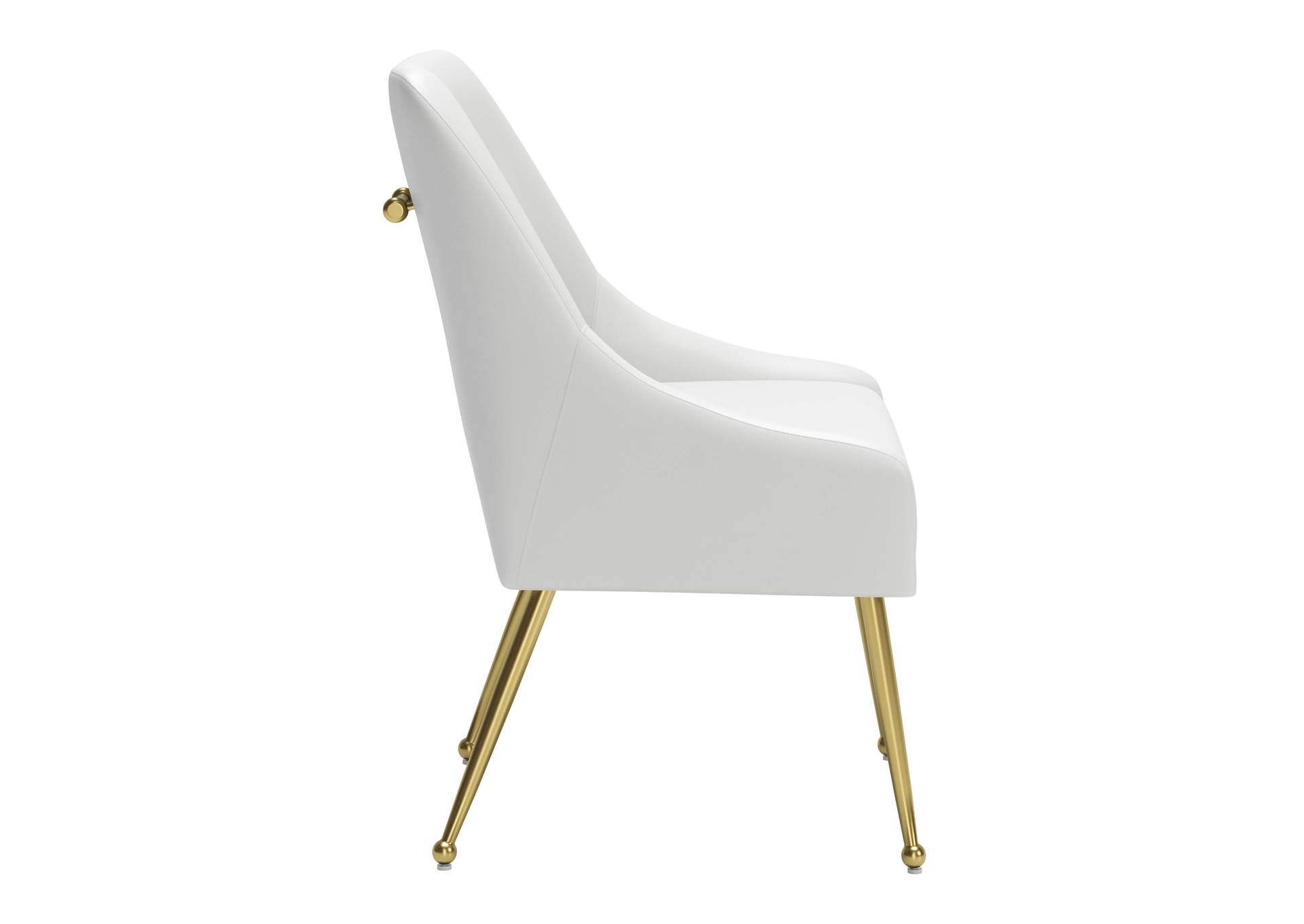 Maxine Dining Chair White & Gold,Zuo