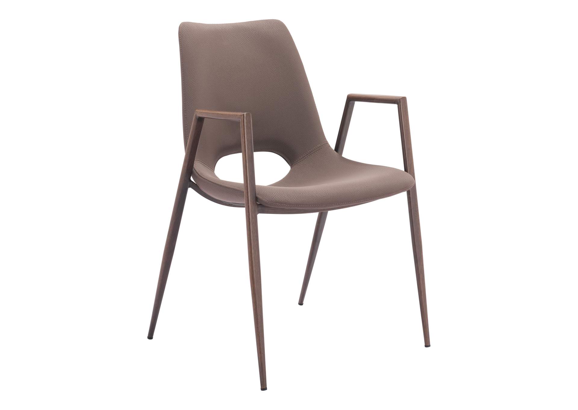 Desi Dining Chair (Set Of 2) Brown & Walnut,Zuo