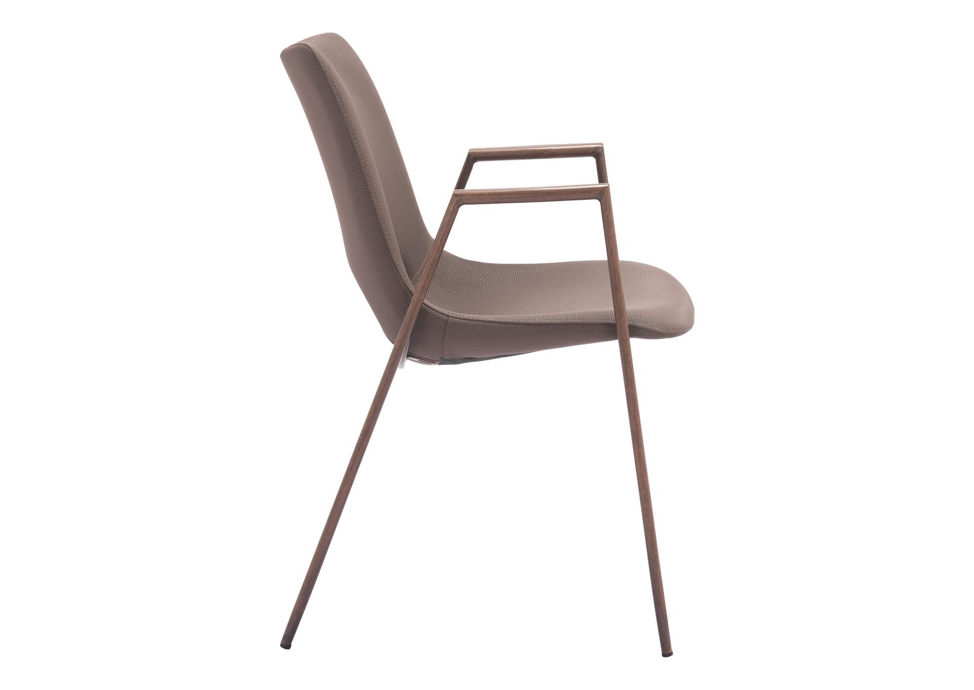 Desi Dining Chair (Set Of 2) Brown & Walnut,Zuo